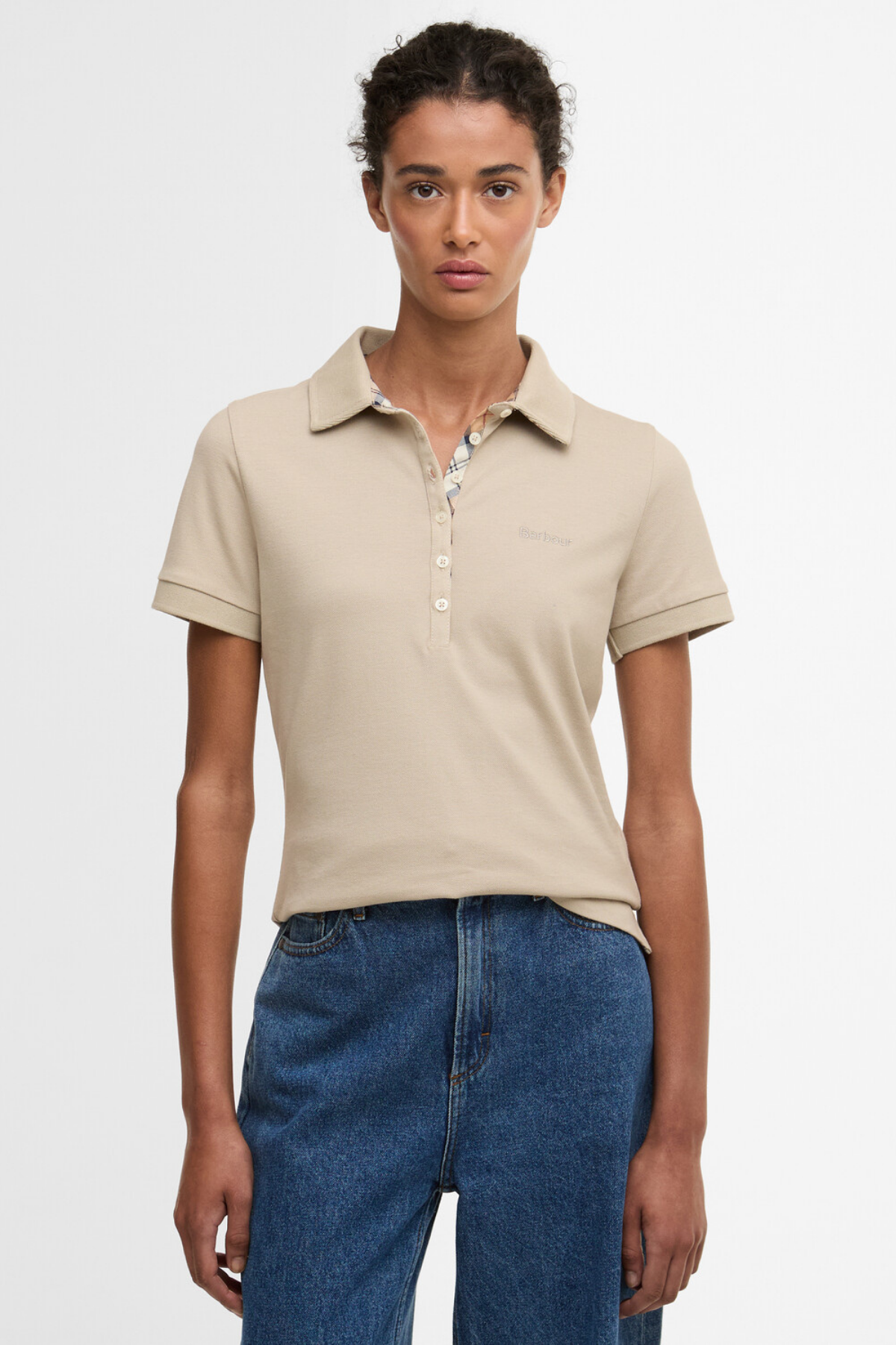 Barbour Portsdown Top Polo Yaka SN31 Light Sand/Hessian