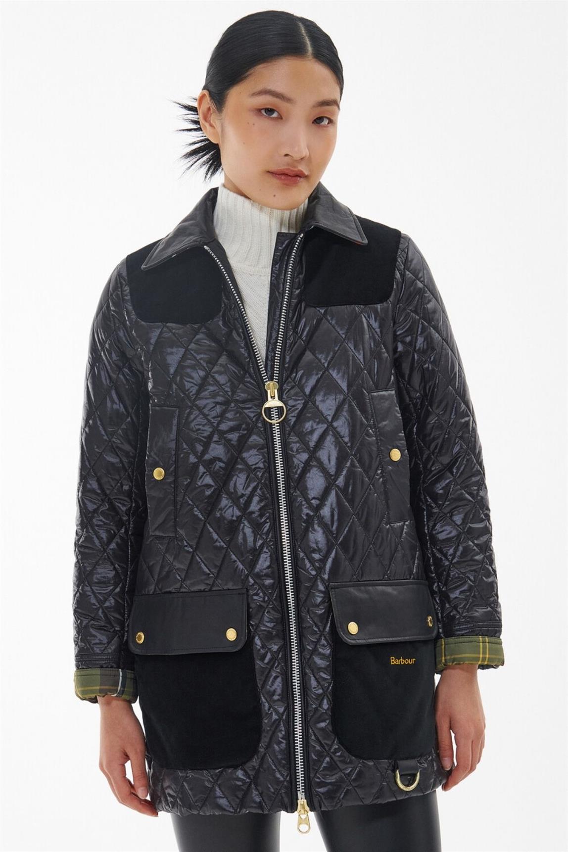 Barbour Premium Carlton Kapitone Ceket BK11 Black/Classic