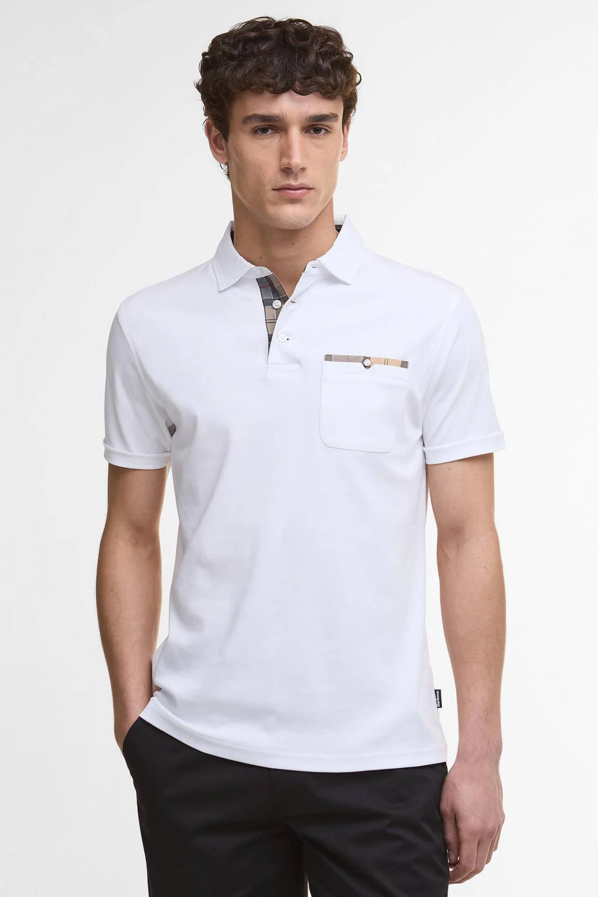 Barbour Premium Corpatch Tailored Polo Yaka WH11 White