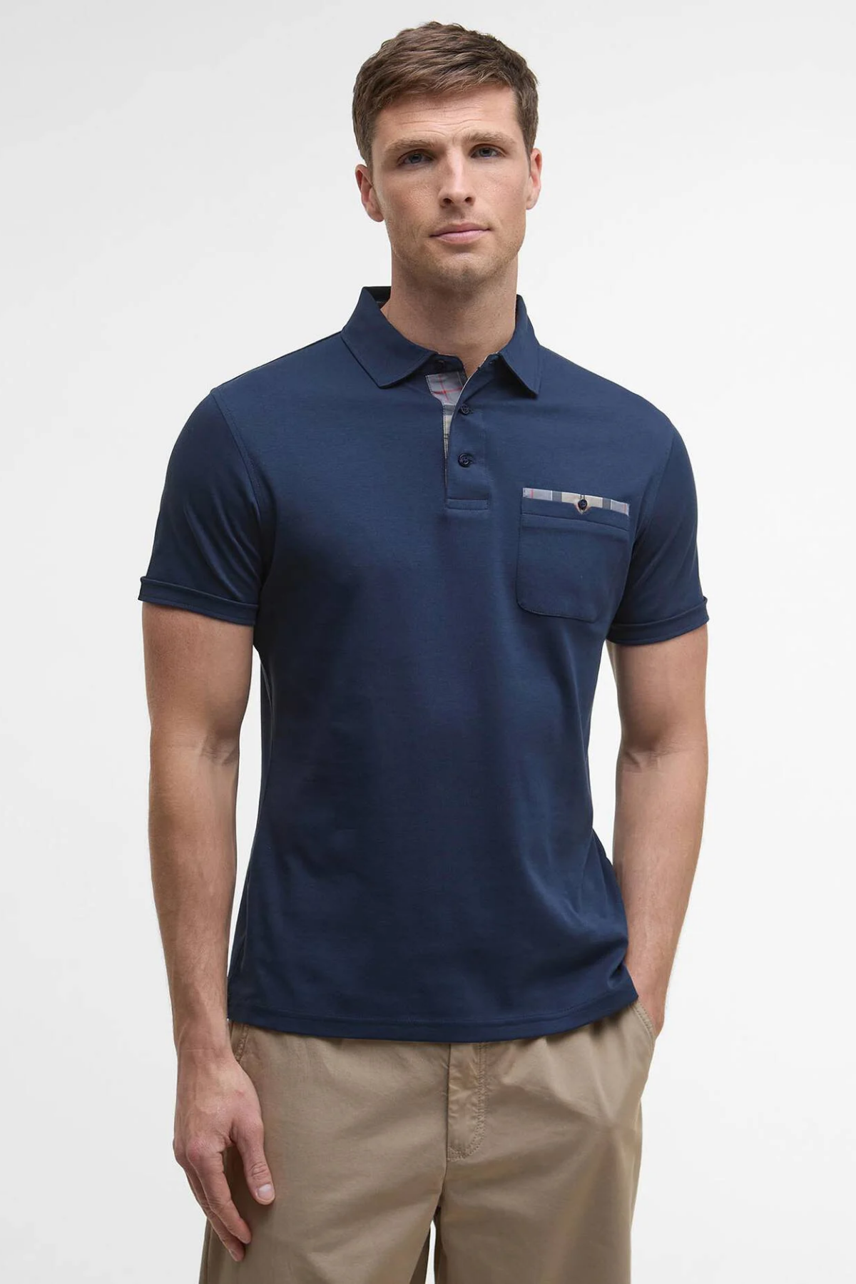 Barbour Premium Corpatch Tailored Polo Yaka NY91 Navy