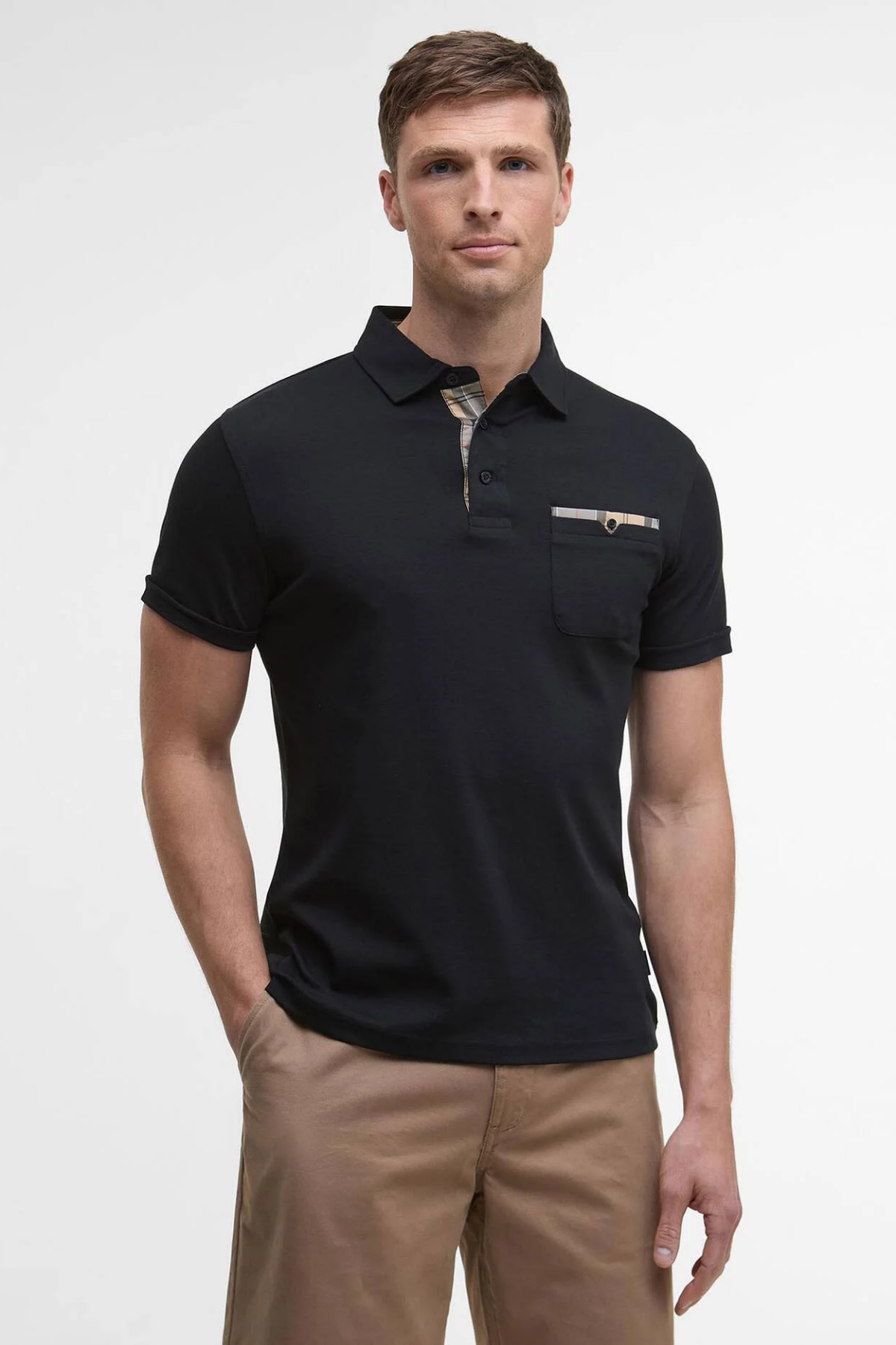 Barbour Premium Corpatch Tailored Polo Yaka BK31 Black