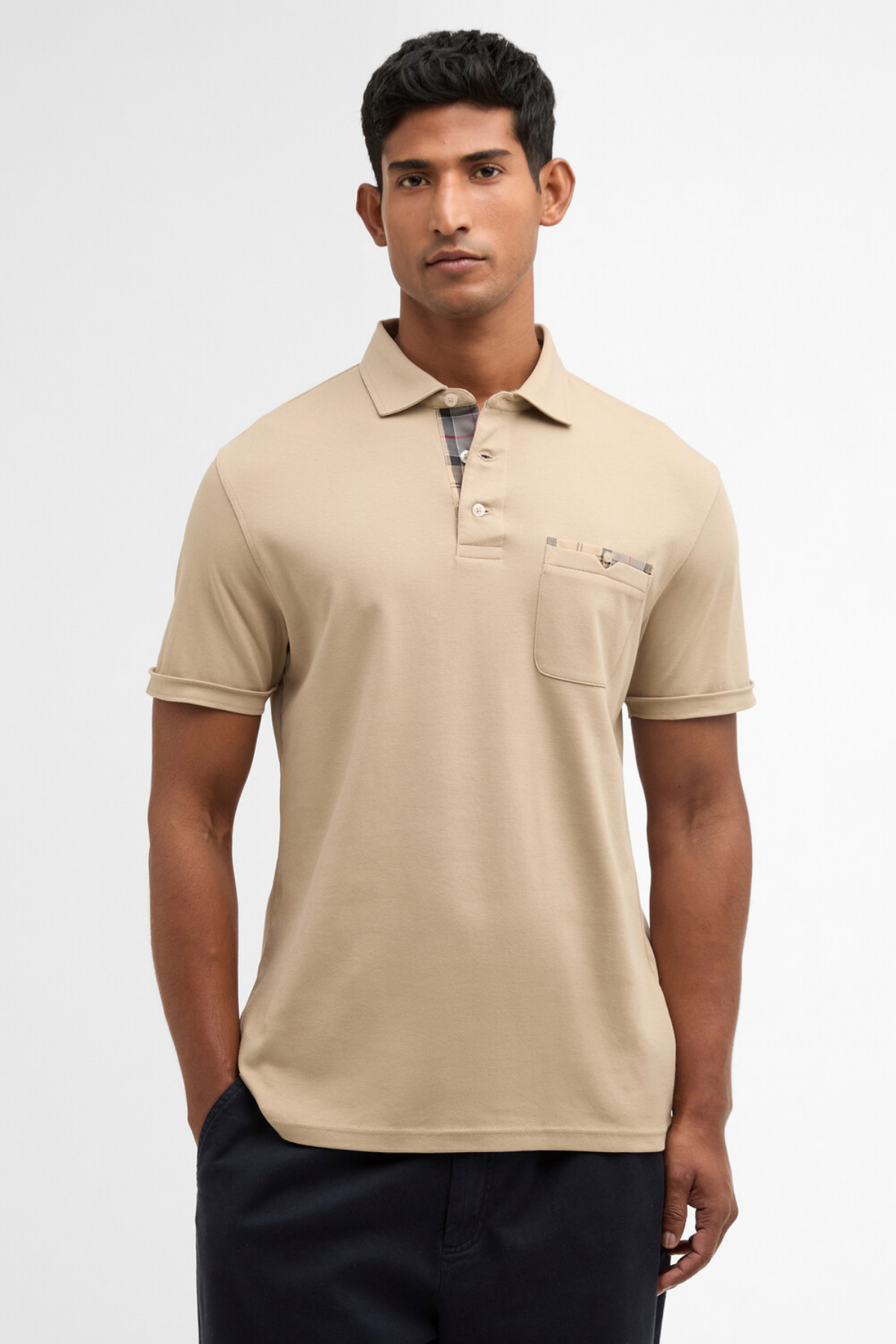 Barbour Premium Corpatch Tailored Polo Yaka ST17 Washed Stone