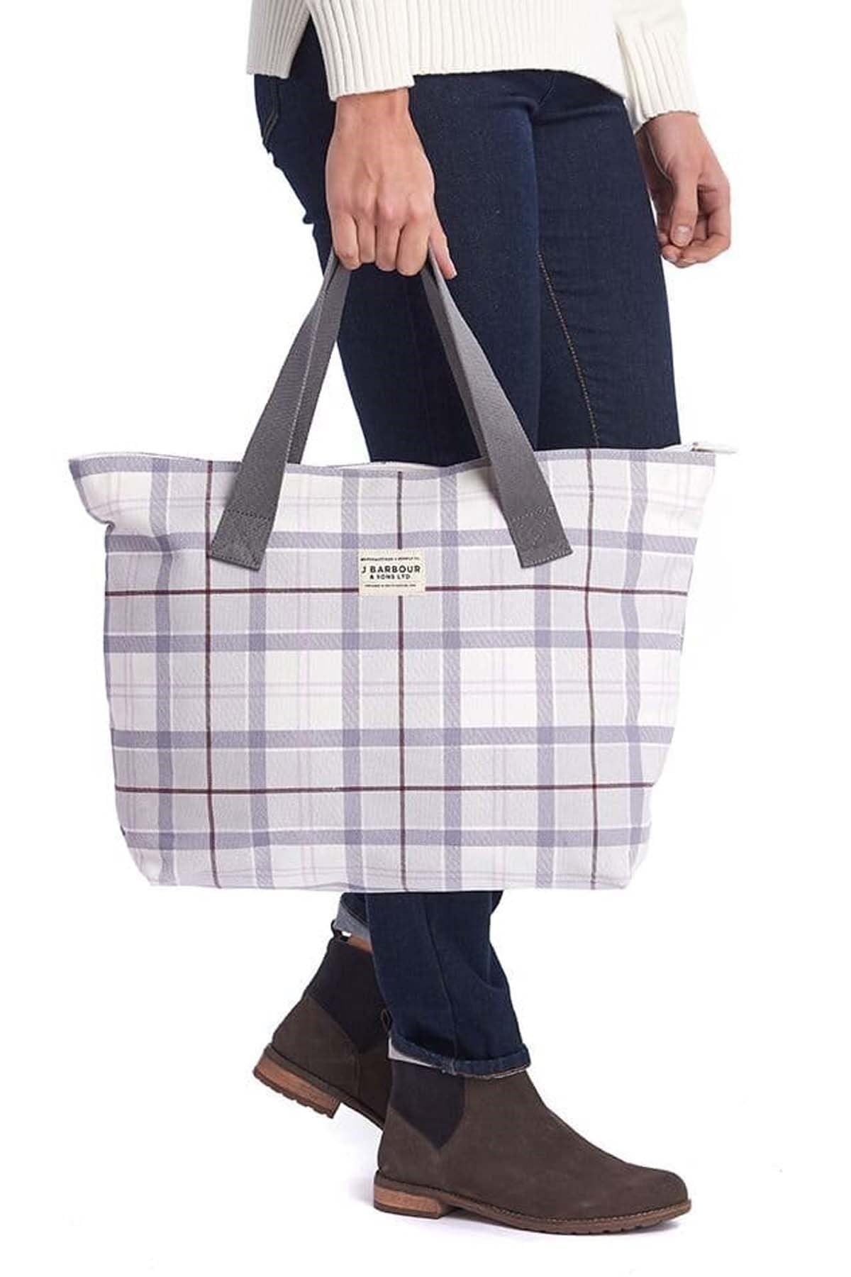 Barbour Printed Shopper El Çantası GY11 Platinum Tartan