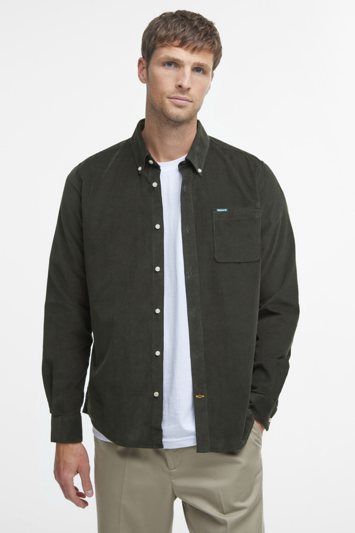 Barbour Ramsey Tailored Cord Gömlek GN91 Forest