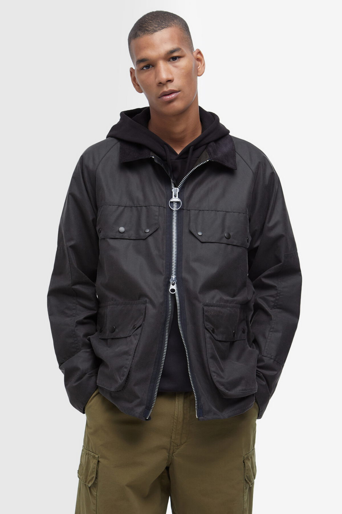 Barbour Re-Engineered Short Bedale Yağlı Ceket CH53 Charcoal