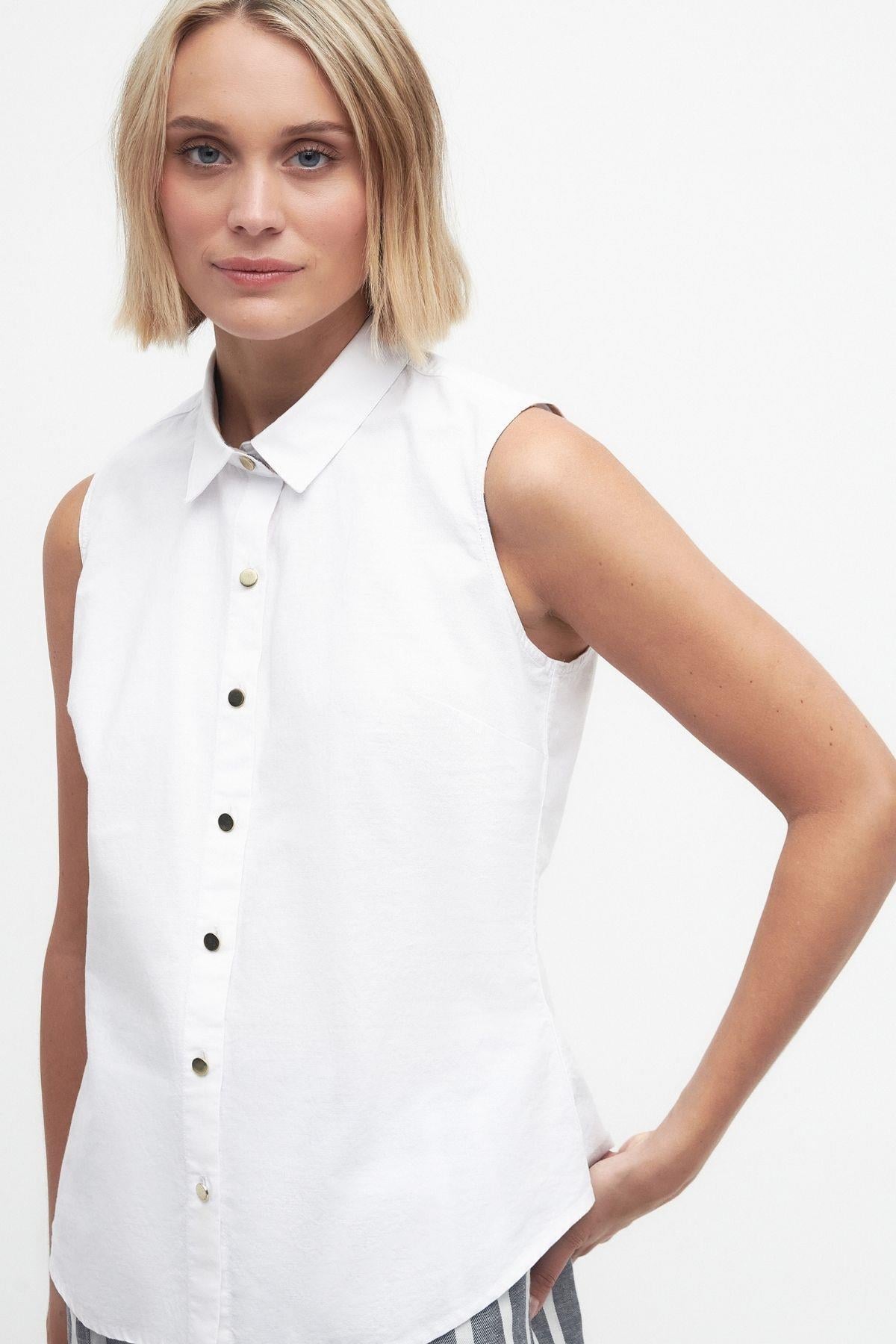 Barbour Reilshirt Sleeveless Fit Gömlek WH11 White
