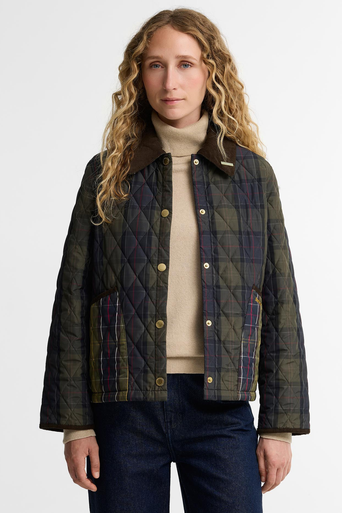 Barbour Reimagined Icons Tartan Crop Liddesdale Kapitone Ceket NY92 Shadow Classic