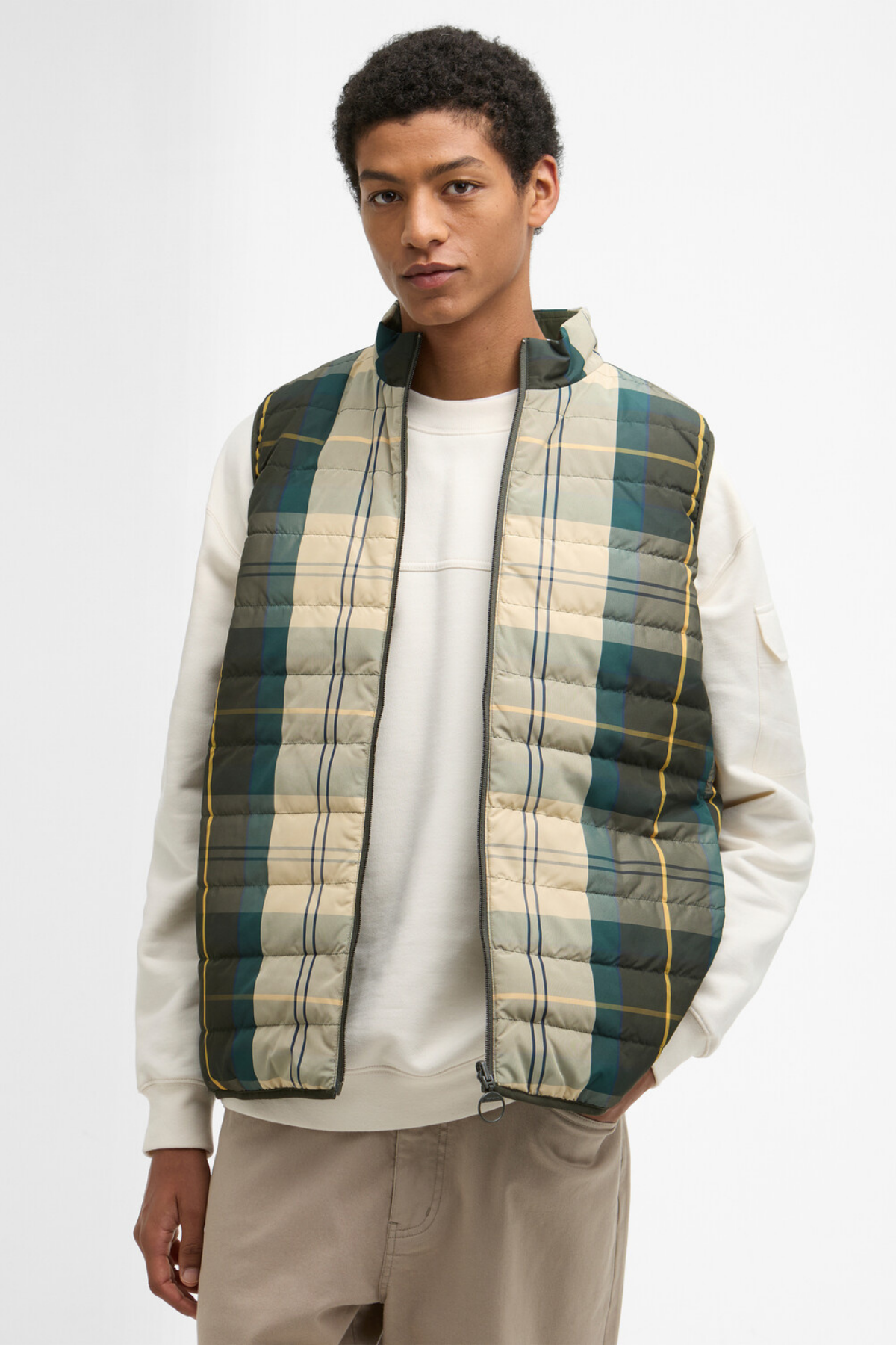 Barbour Reversible Tartan Puffer Yelek TN54 Ancient Tartan