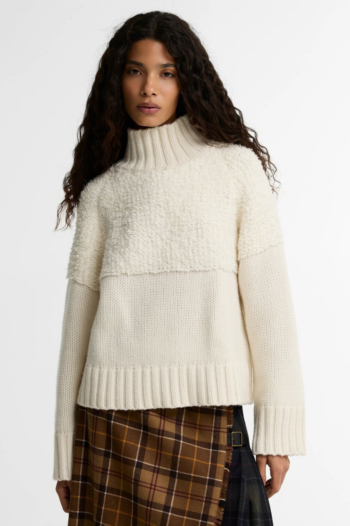 Barbour Rothley Knitted Kazak CR31 Ecru