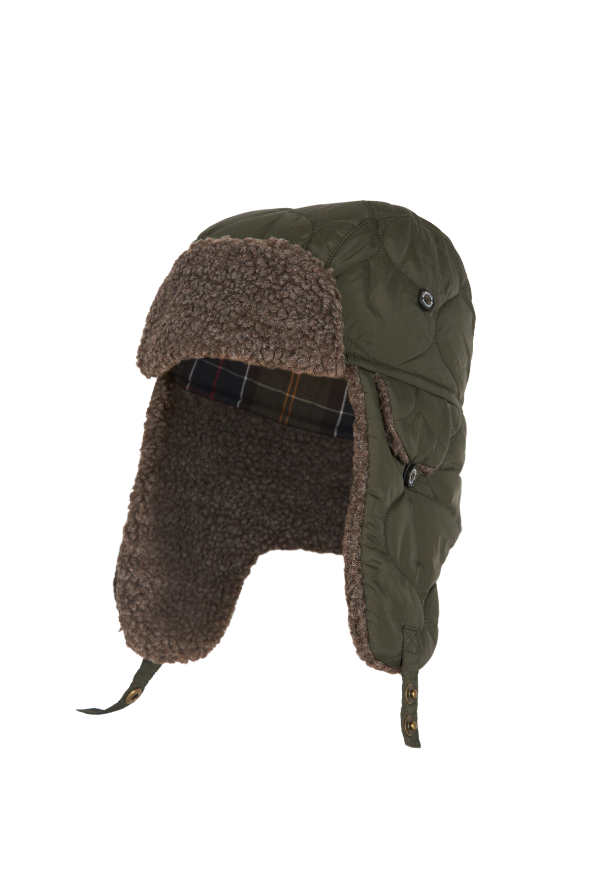 Barbour Sandbay Kapitone Trapper Şapka OL31 Olive Mix