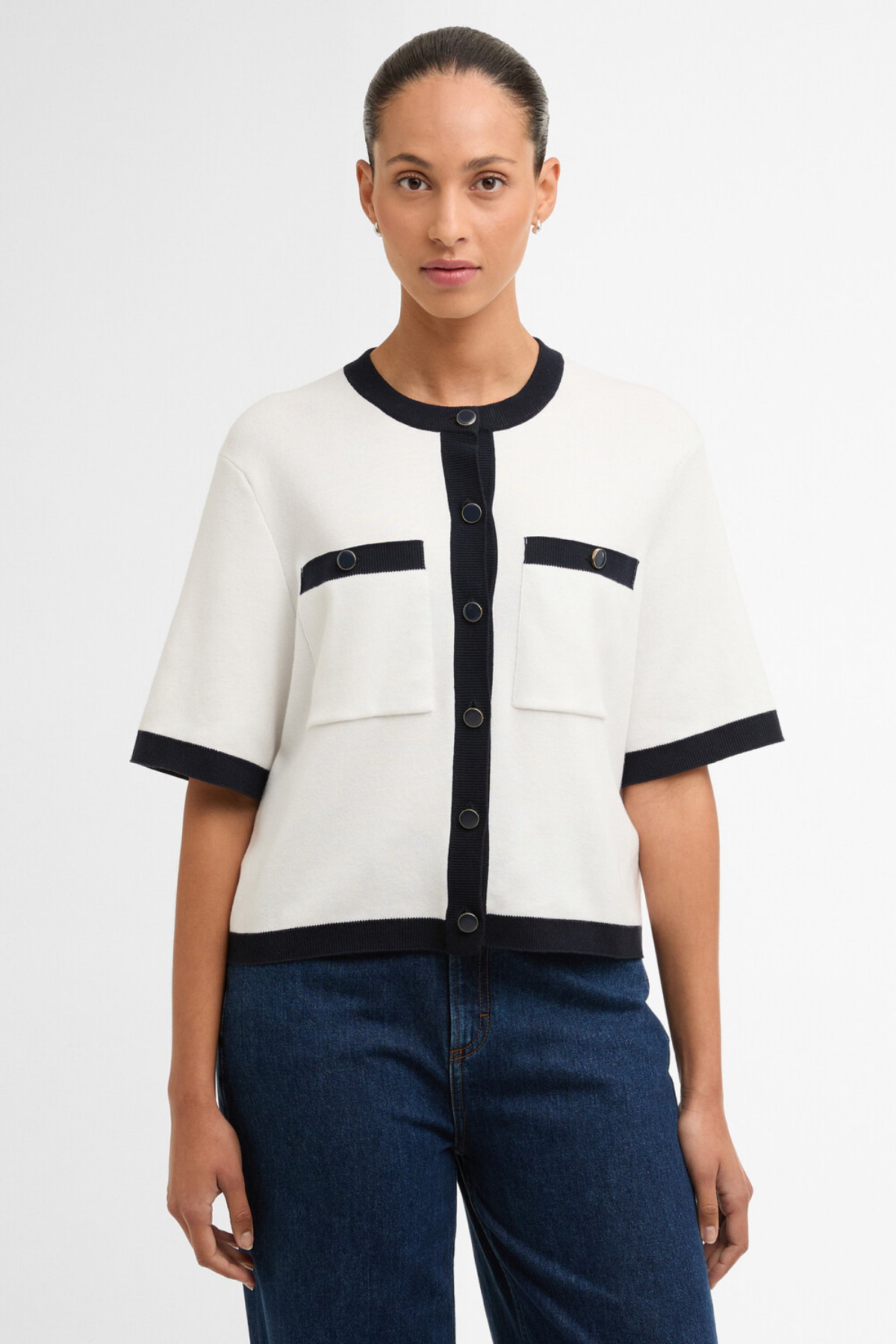 Barbour Sloane Knitted Hırka WH71 Cloud/Navy