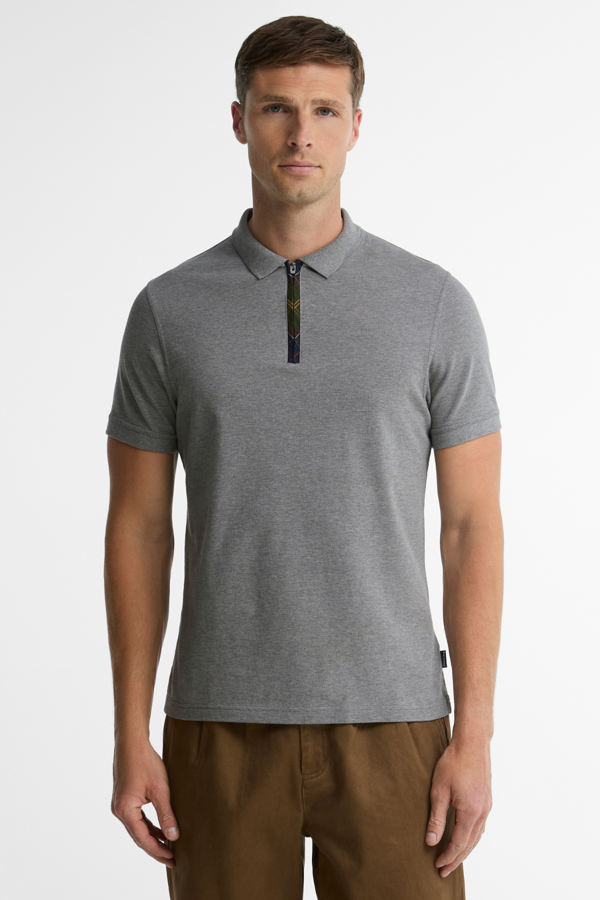 Barbour Stately Zip Polo Yaka GY97 Pewter