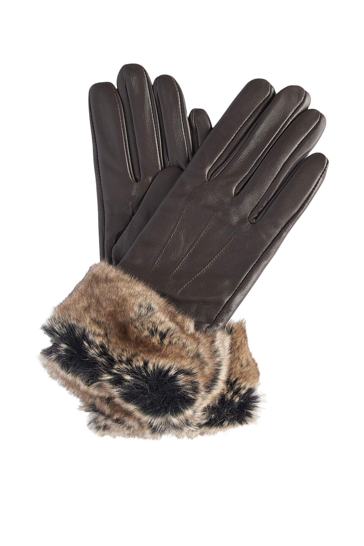 Barbour Suni Kürklü Deri Eldiven BR71 Dk.Brown
