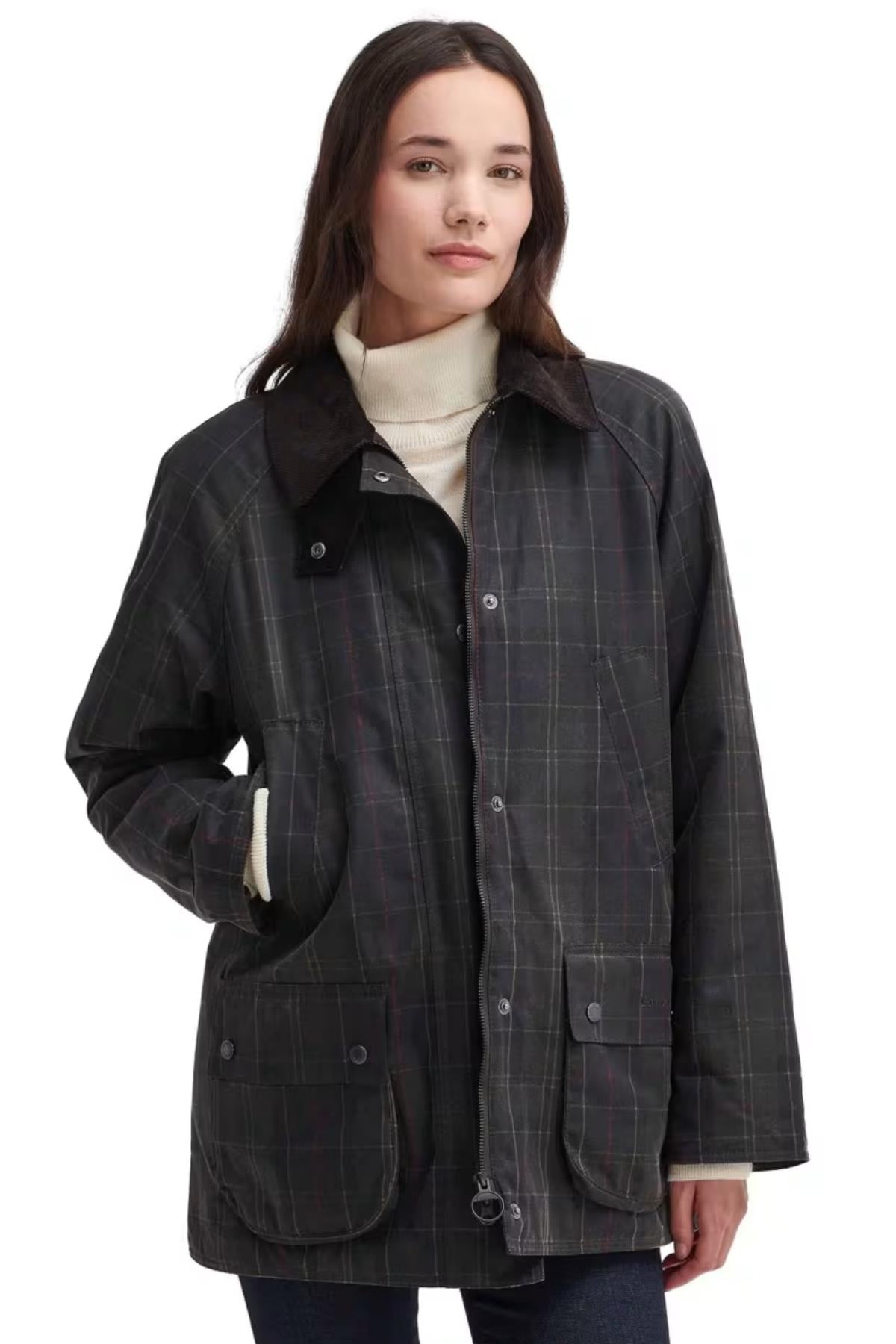 Barbour Tartan Ashby Yağlı Ceket OL71 Dark Classic