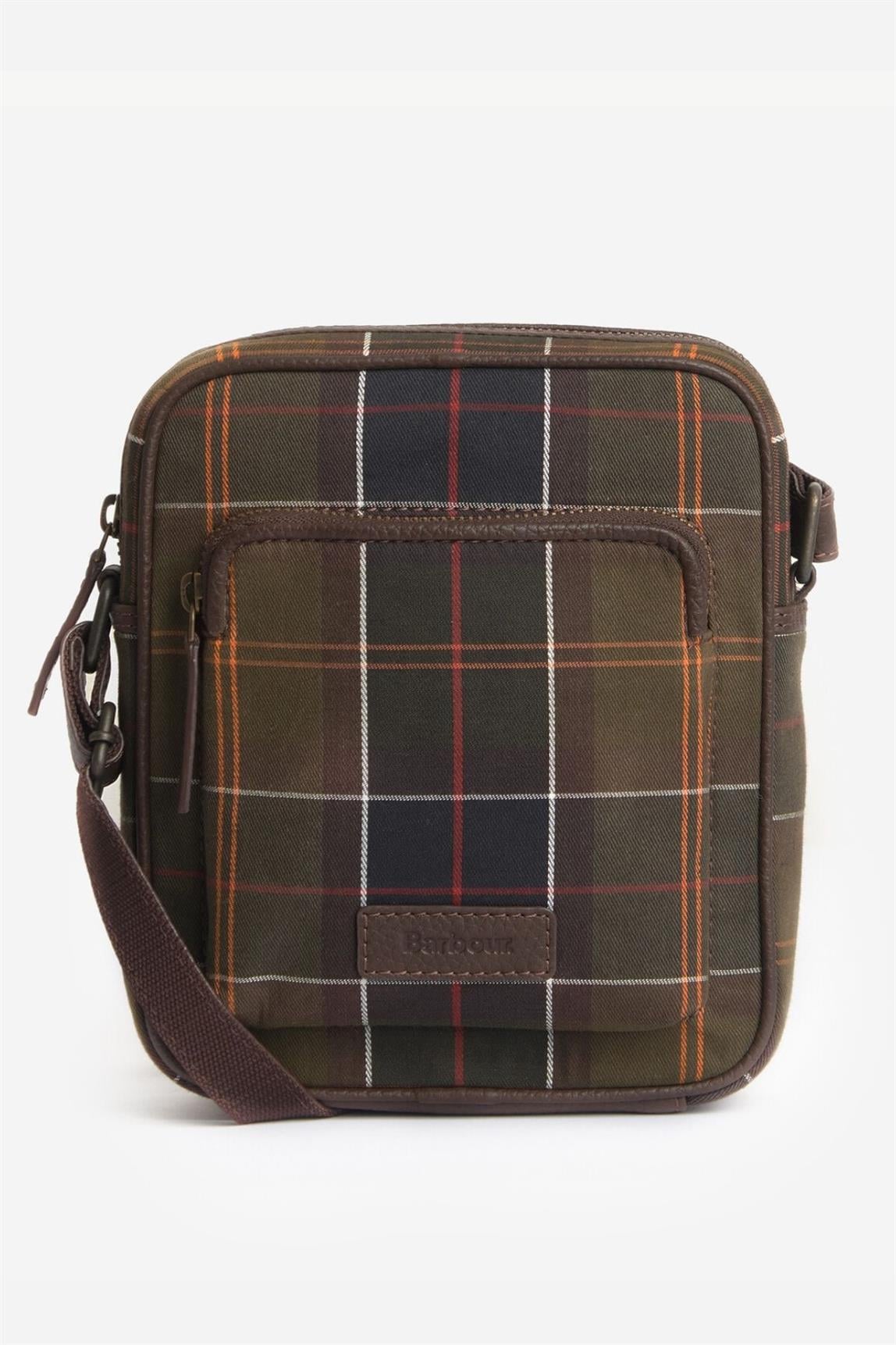 Barbour Tartan & Leather Cross Body Çanta TN11 Classic Tartan