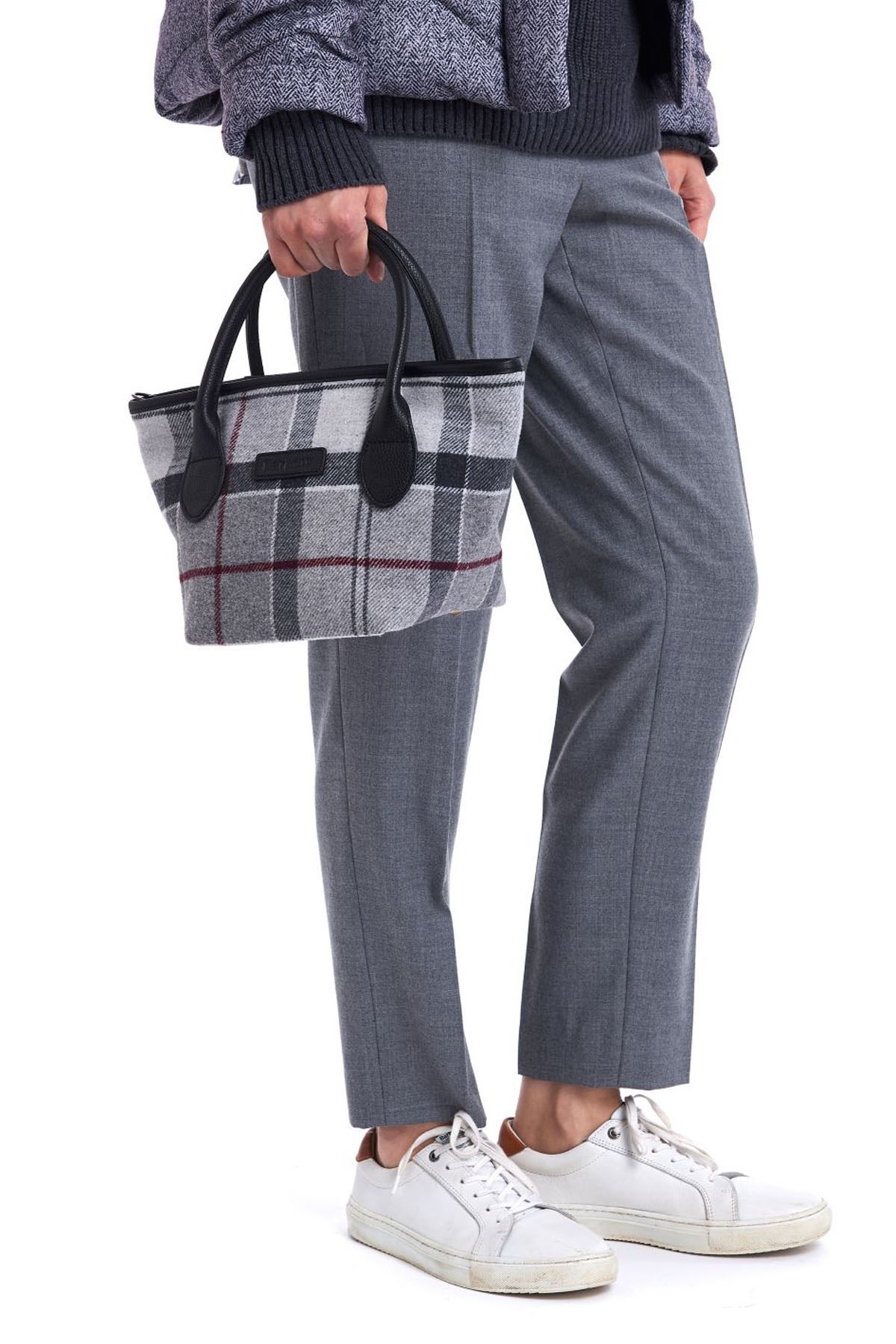 Barbour Tartan Mini El Çantası GY71 Grey