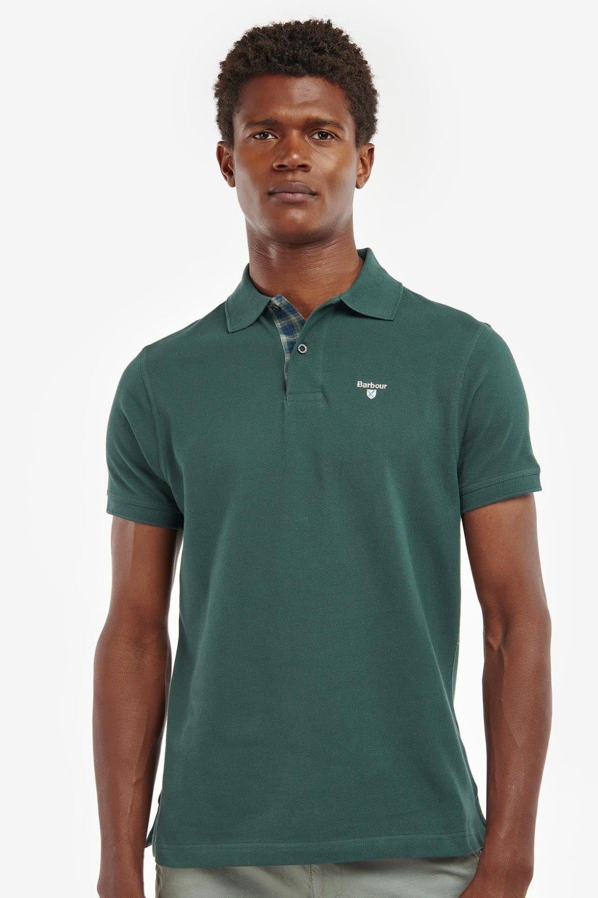 Barbour Tartan Pique Polo Yaka GN89 Green Gables