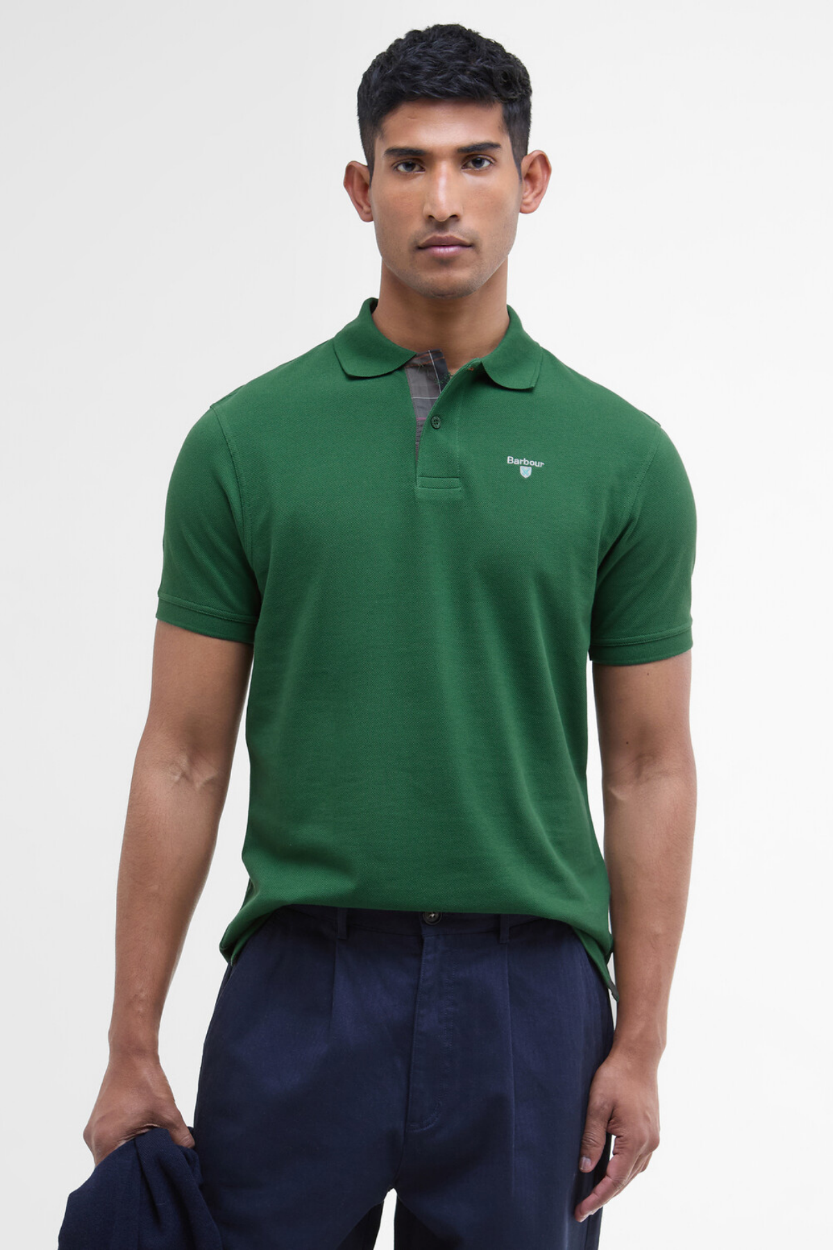 Barbour Tartan Pique Polo Yaka OL72 Olive