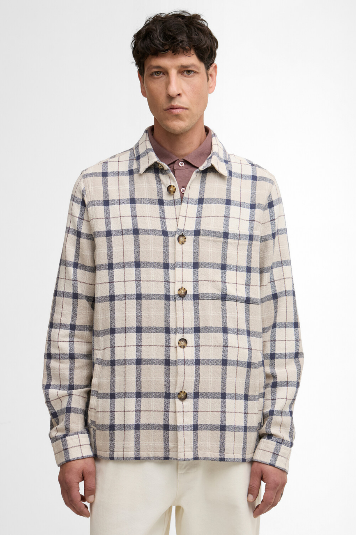 Barbour Vennel Textured Tartan Dış Gömlek TN41 Oban Mist Tartan