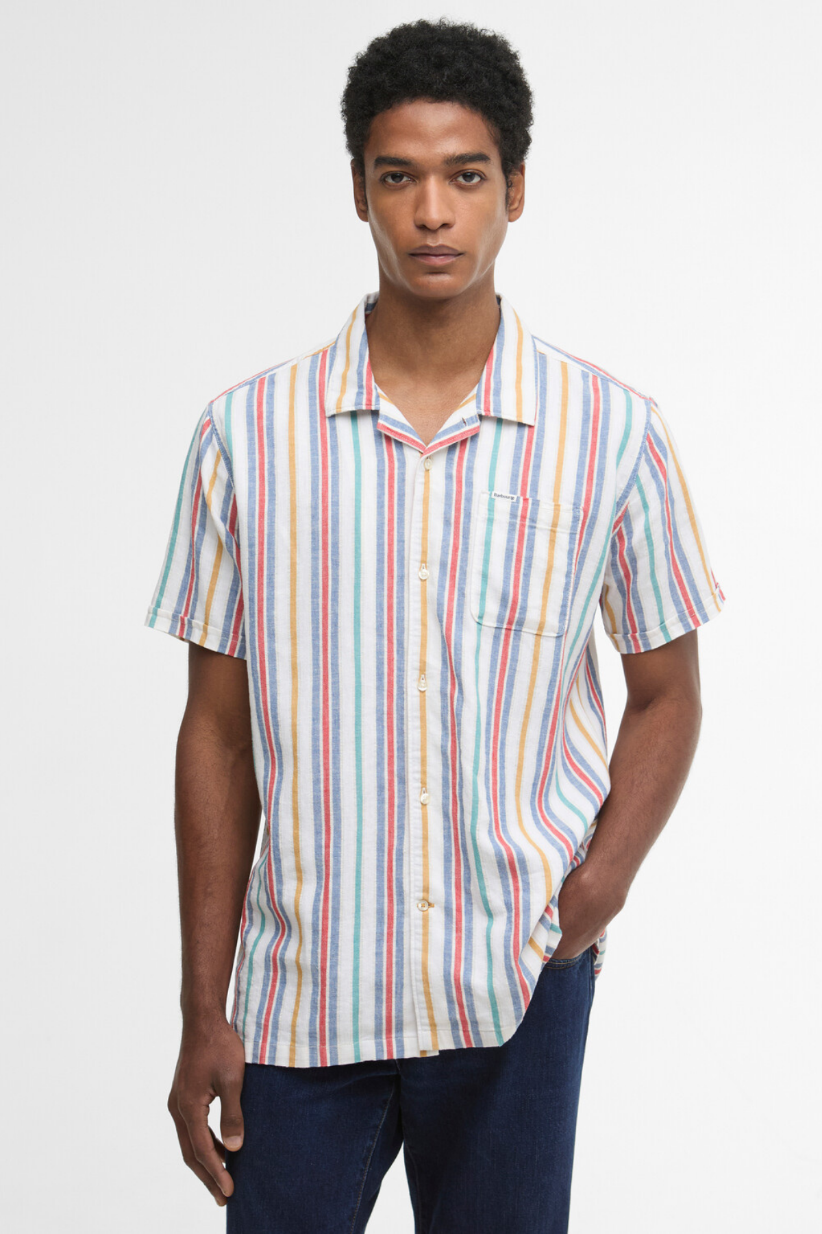 Barbour Waterbay Striped Summer Fit Gömlek WH11 White
