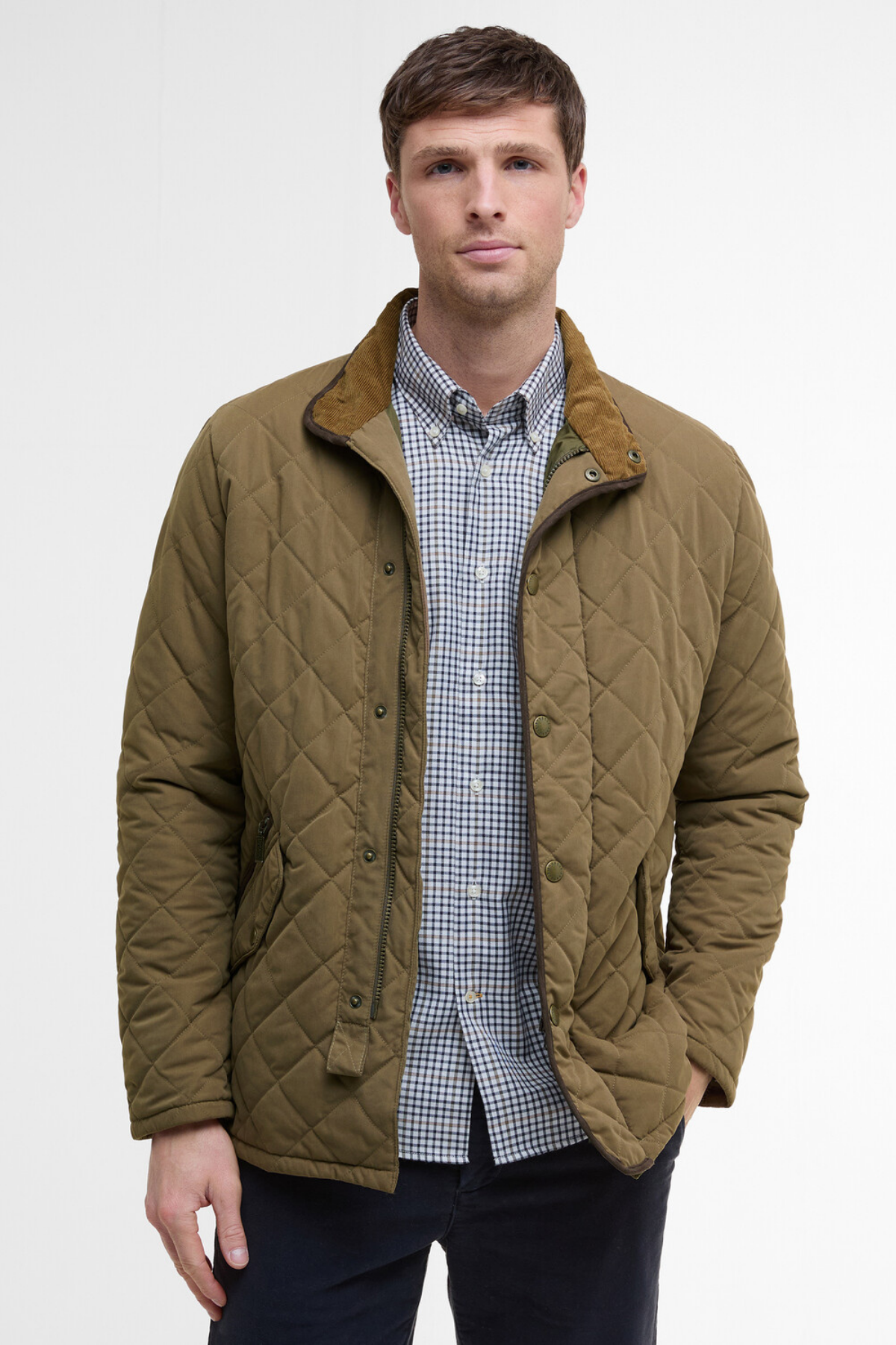 Barbour Waterproof Shoveler Kapitone Ceket OL52 Clay