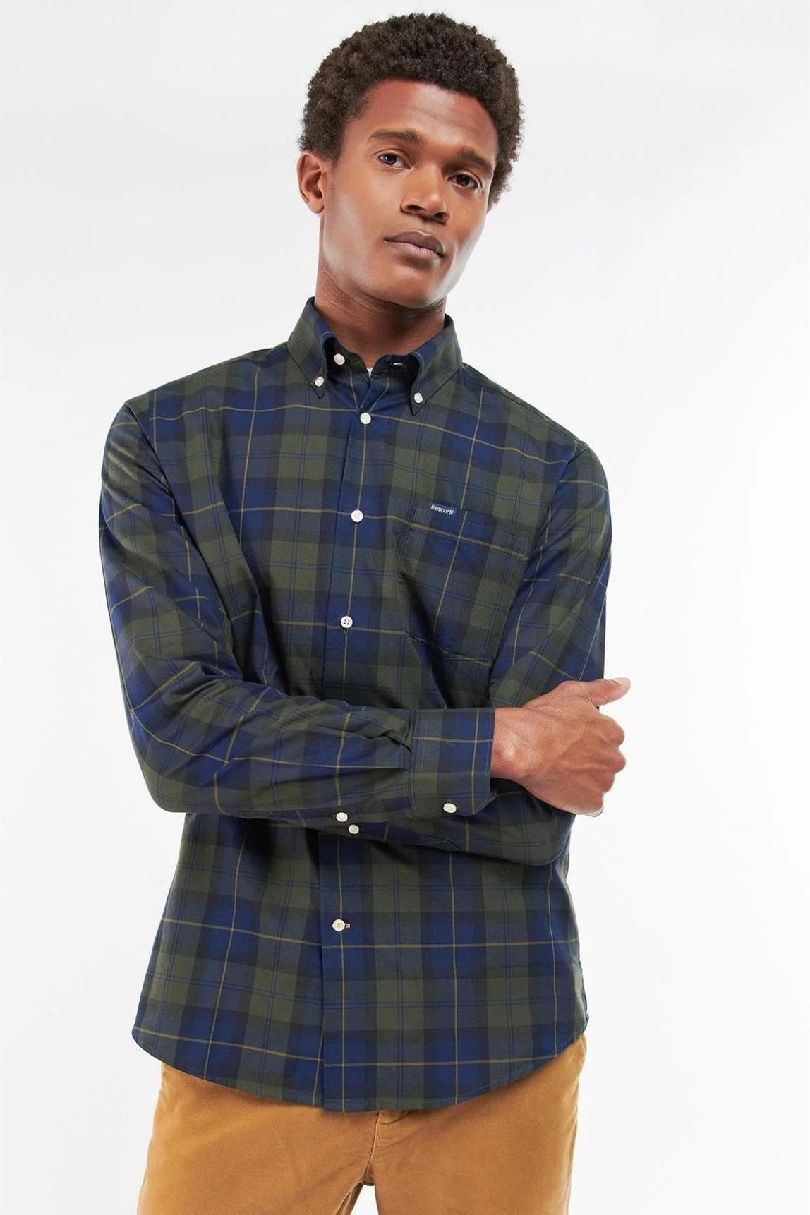 Barbour Wetherham Tailored Gömlek TN28 Olive Night