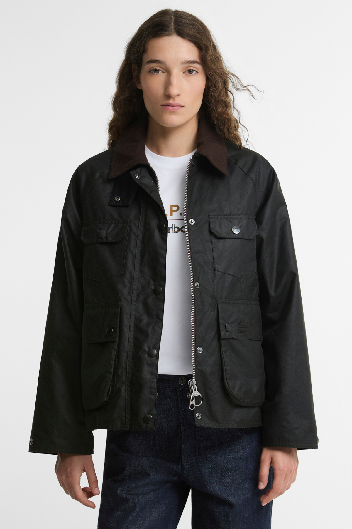 Barbour x A.P.C. Spey Yağlı Ceket SG91 Sage