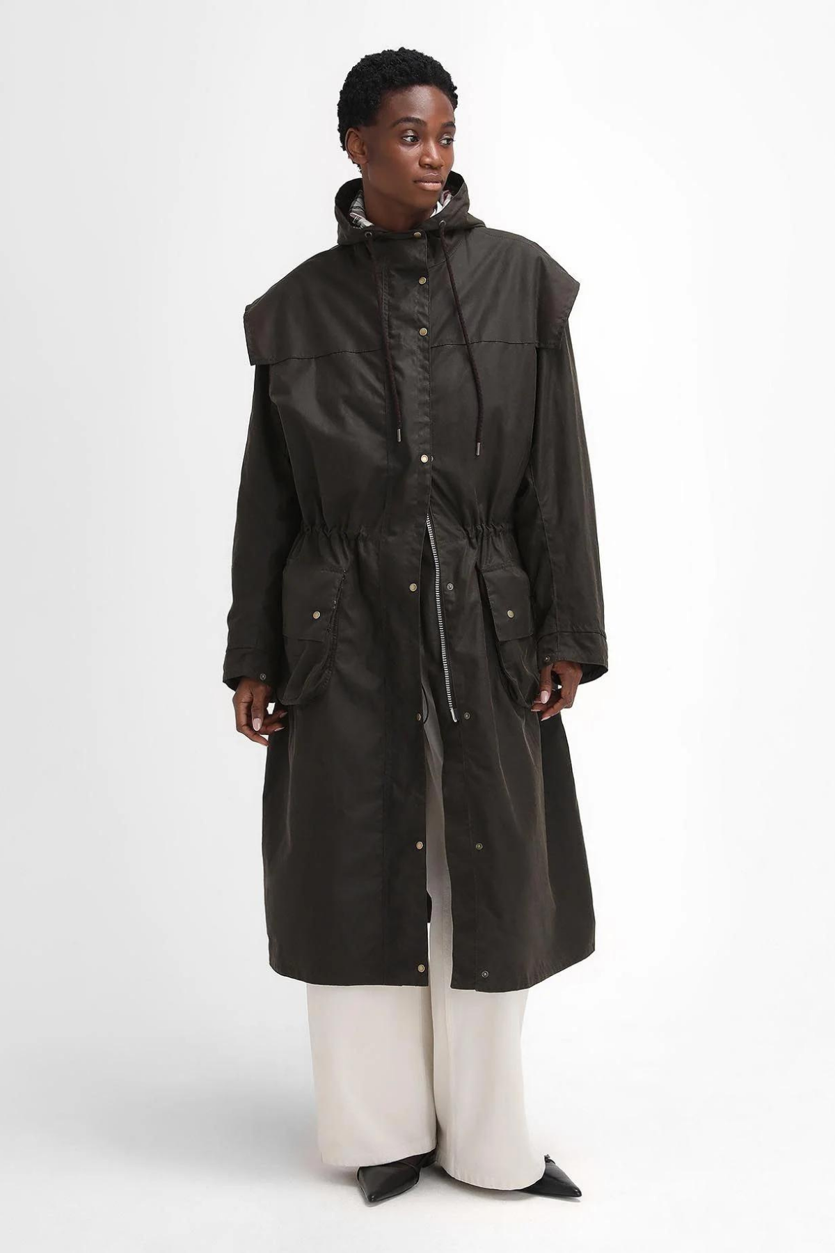 Barbour X Alexa Liam Yağlı Ceket OL71 Olive/Dress Stewart