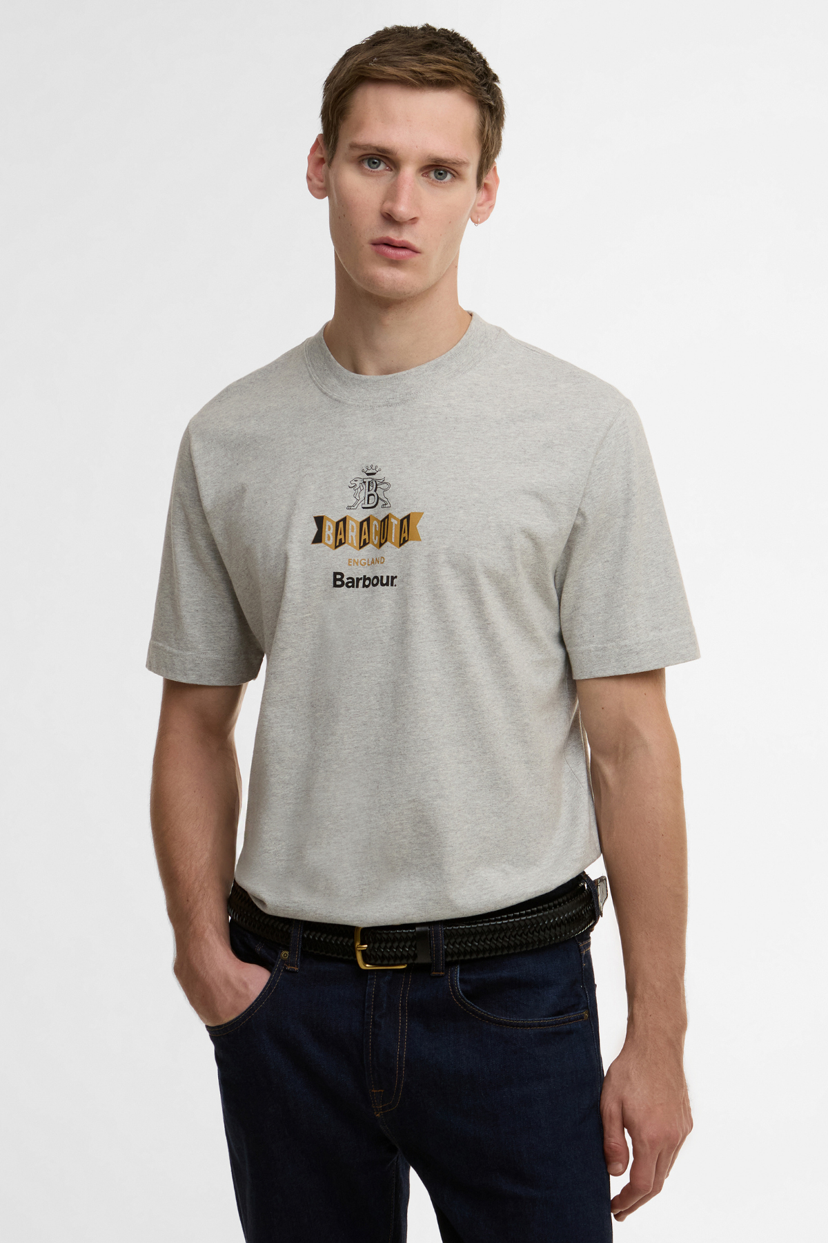 Barbour x Baracuta Vinyl OS T-Shirt GY52 Grey Marl