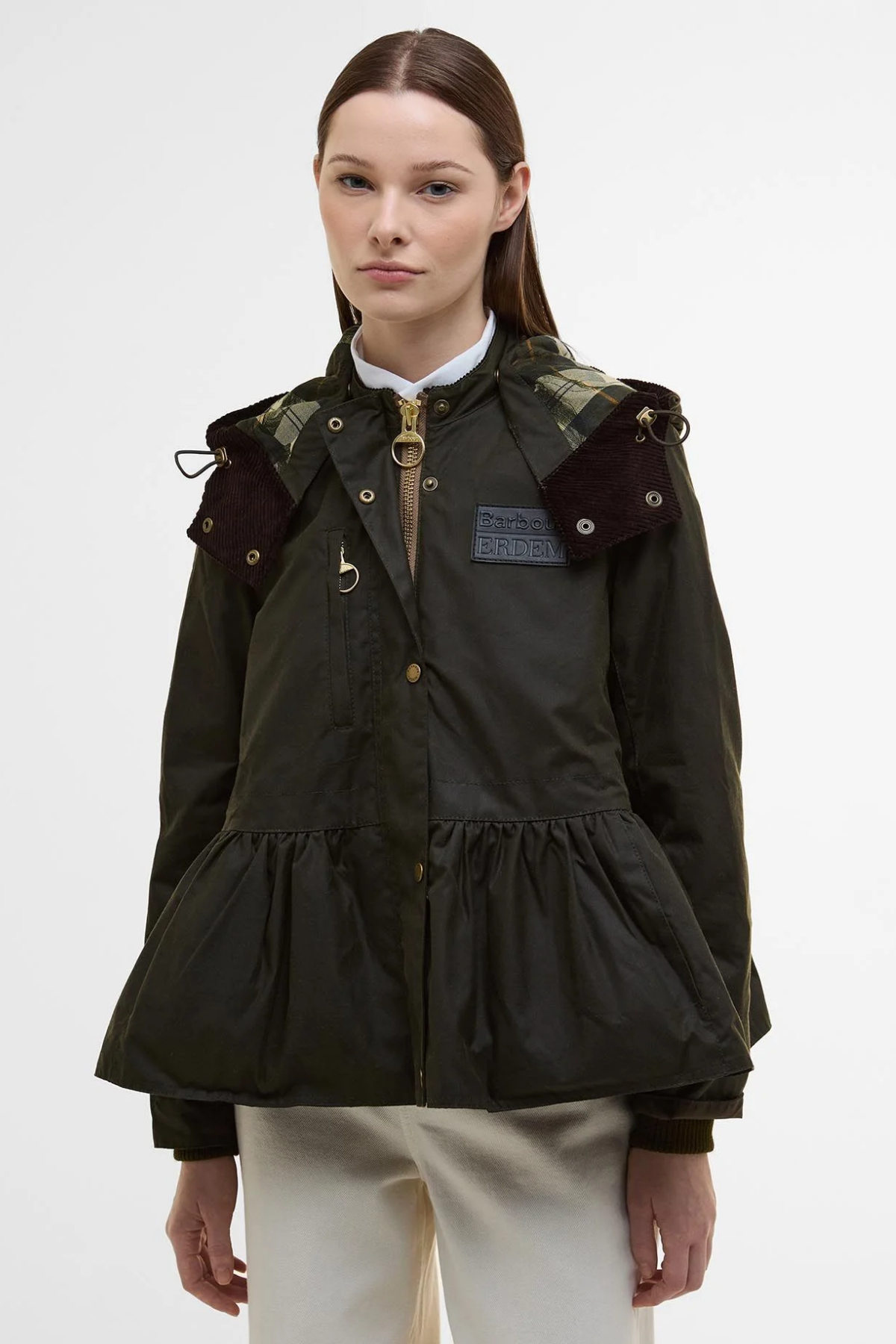 Barbour X Erdem Dhalia Yağlı Ceket OL99 Archive Olive/Ancient Black Floral