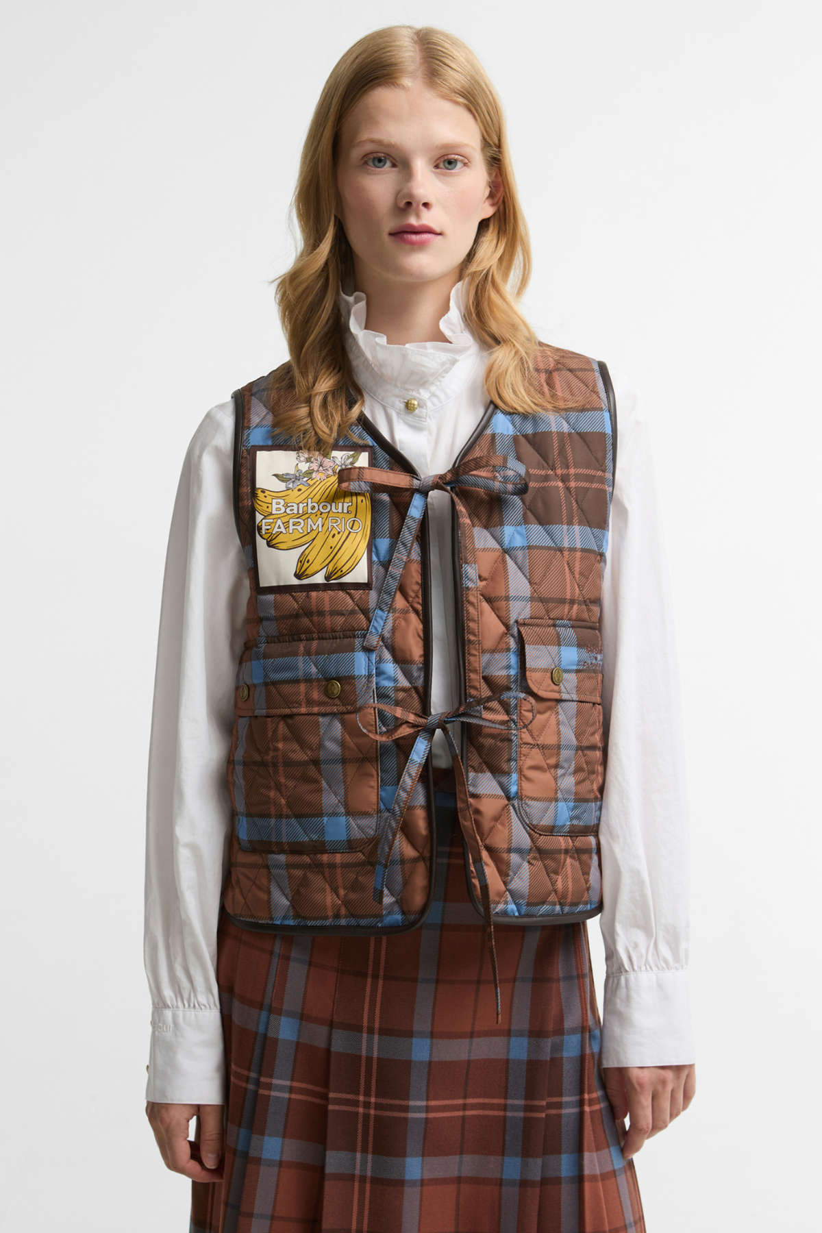 Barbour x Farm Rio Fernanda Tropical İç Yelek BR51 Brown