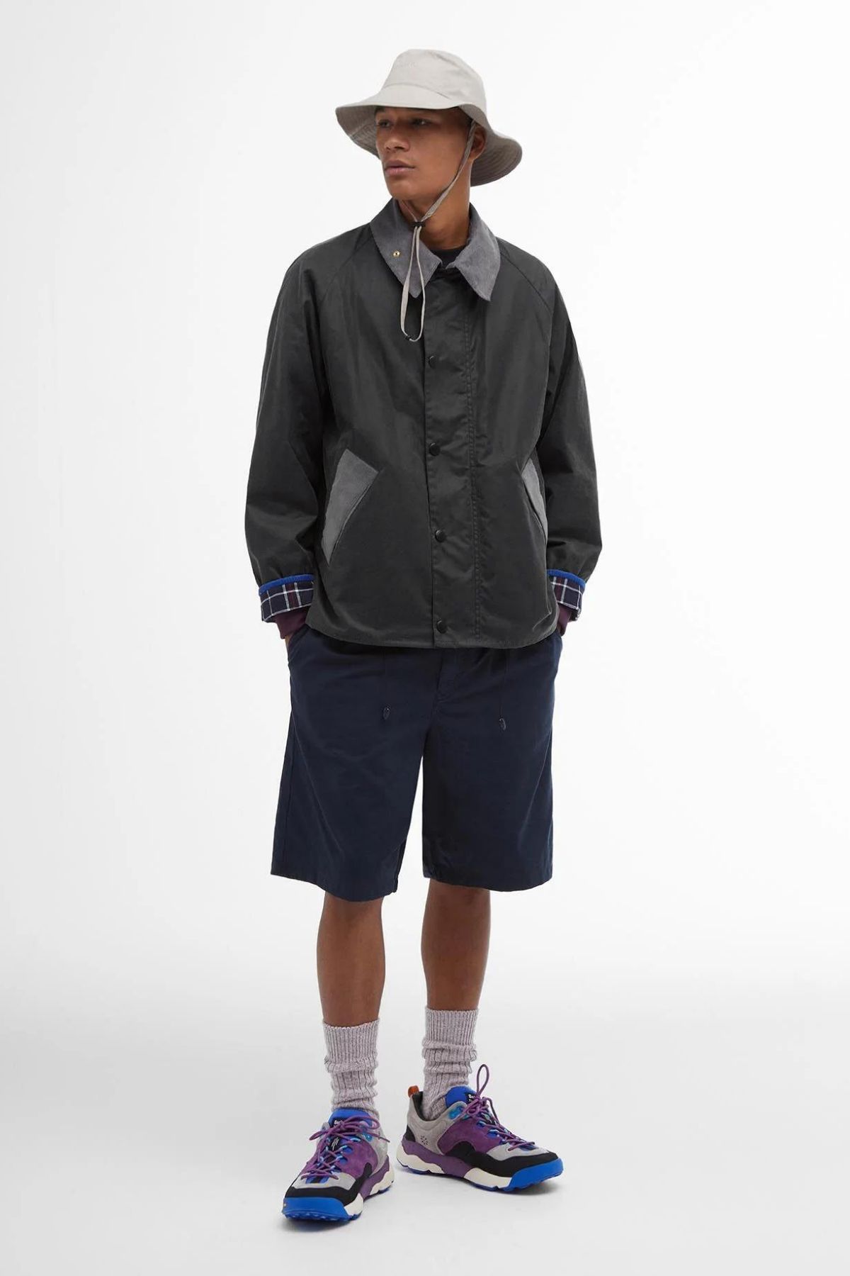 Barbour x Flower Mountain Oversize Yağlı Ceket Charcoal