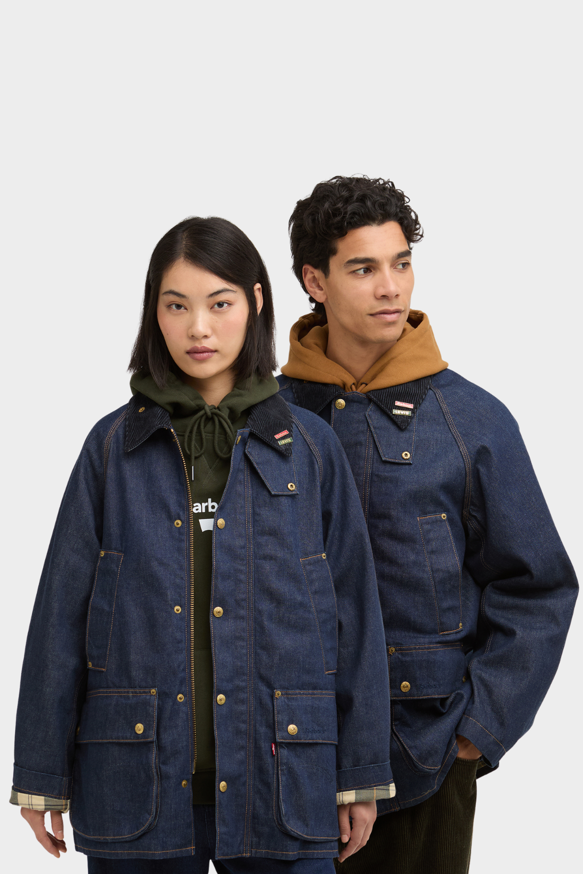 Barbour x Levis OS Bedale Denim Ceket NY71 Dark Authentic