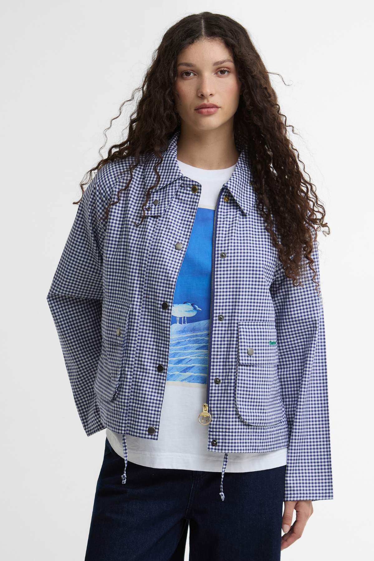 Barbour x Paul Smith Gingham Spey Casual Ceket NY71 Navy/White Gingham