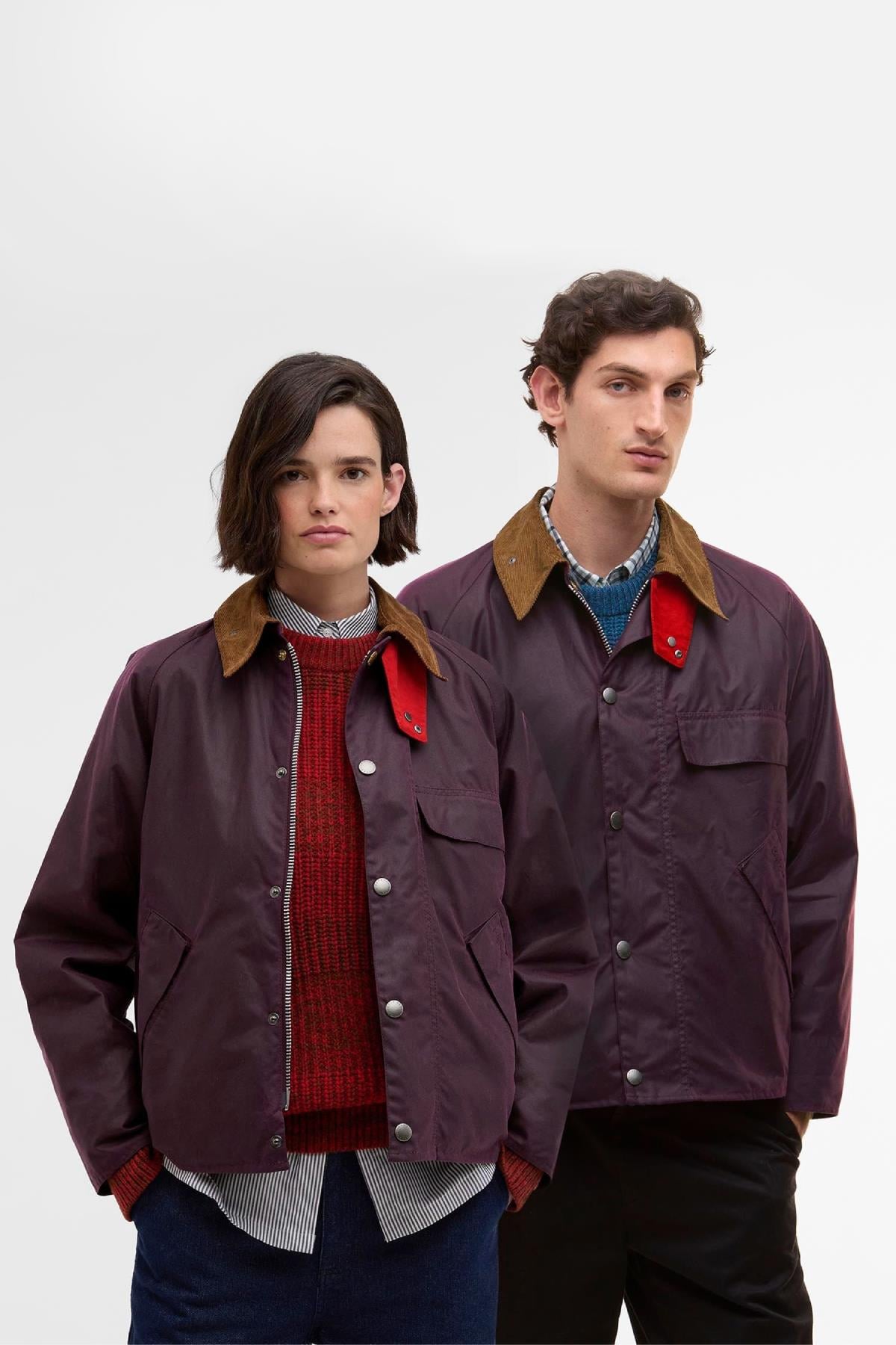 Barbour x Paul Smith Transport Yağlı Ceket PU71 Grape