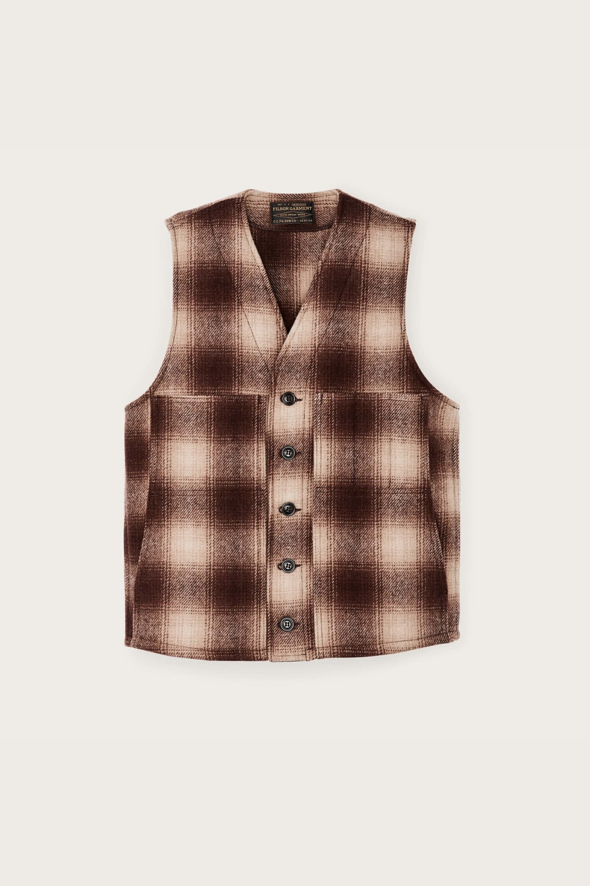 Filson Mackinaw Wool Yelek Brown -Tan Ombre