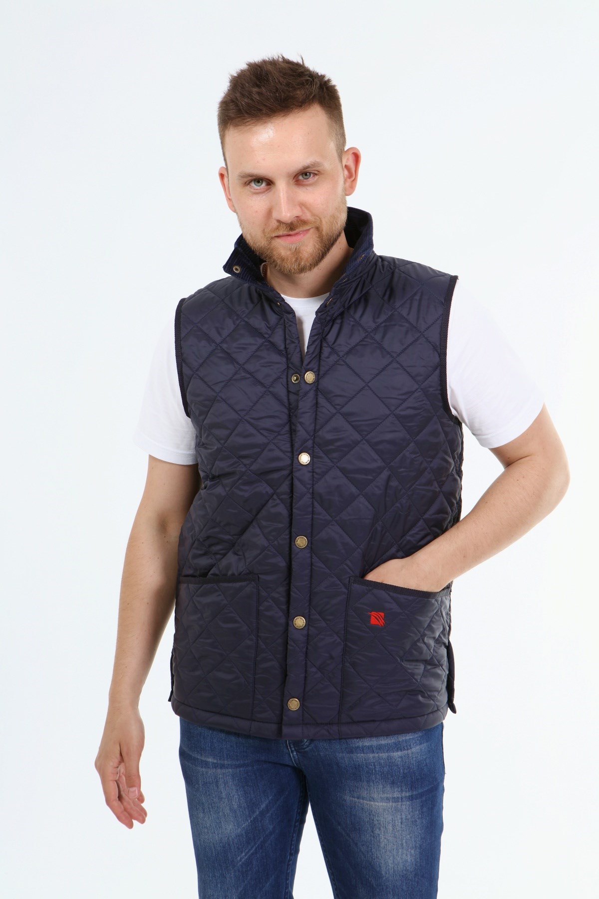 New Outdoor Warm Kapitone Yelek Koyu Lacivert