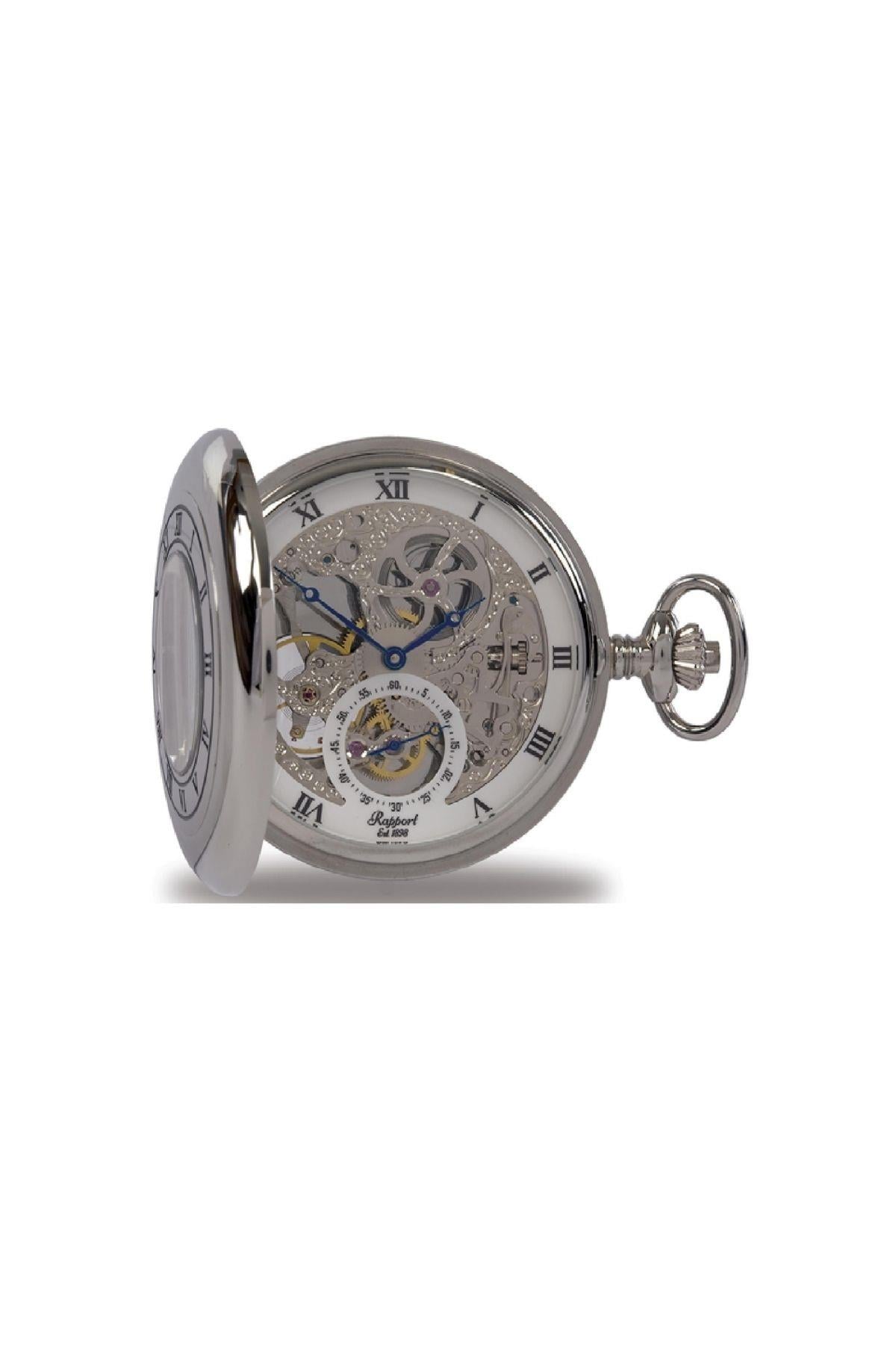 Rapport London Mekanik Yarım Kapaklı Cep Saati 53 mm Silver