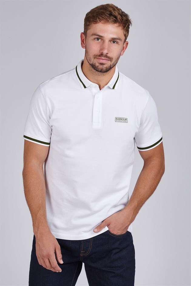 B.Intl Grid Tipped Polo WH11 White