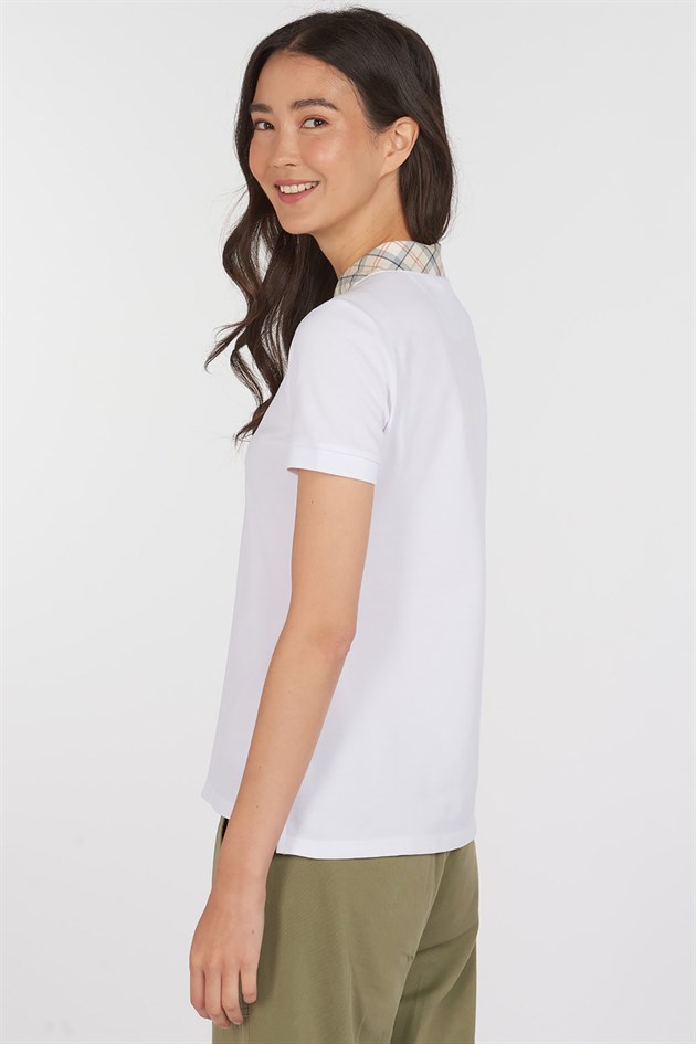 Barbour Malvern Top Polo Shirt WH13 White Tartan