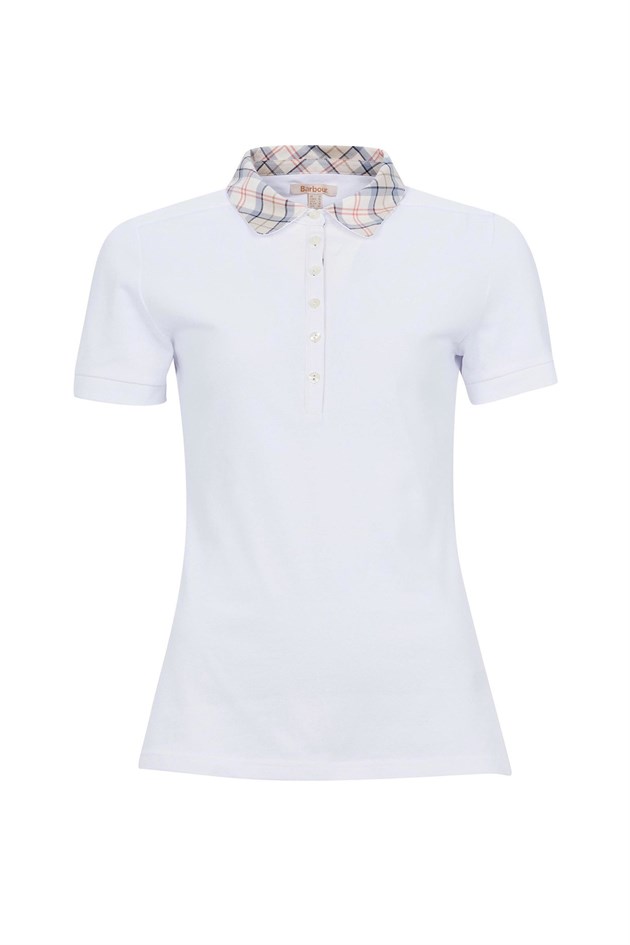 Barbour Malvern Top Polo Shirt WH13 White Tartan