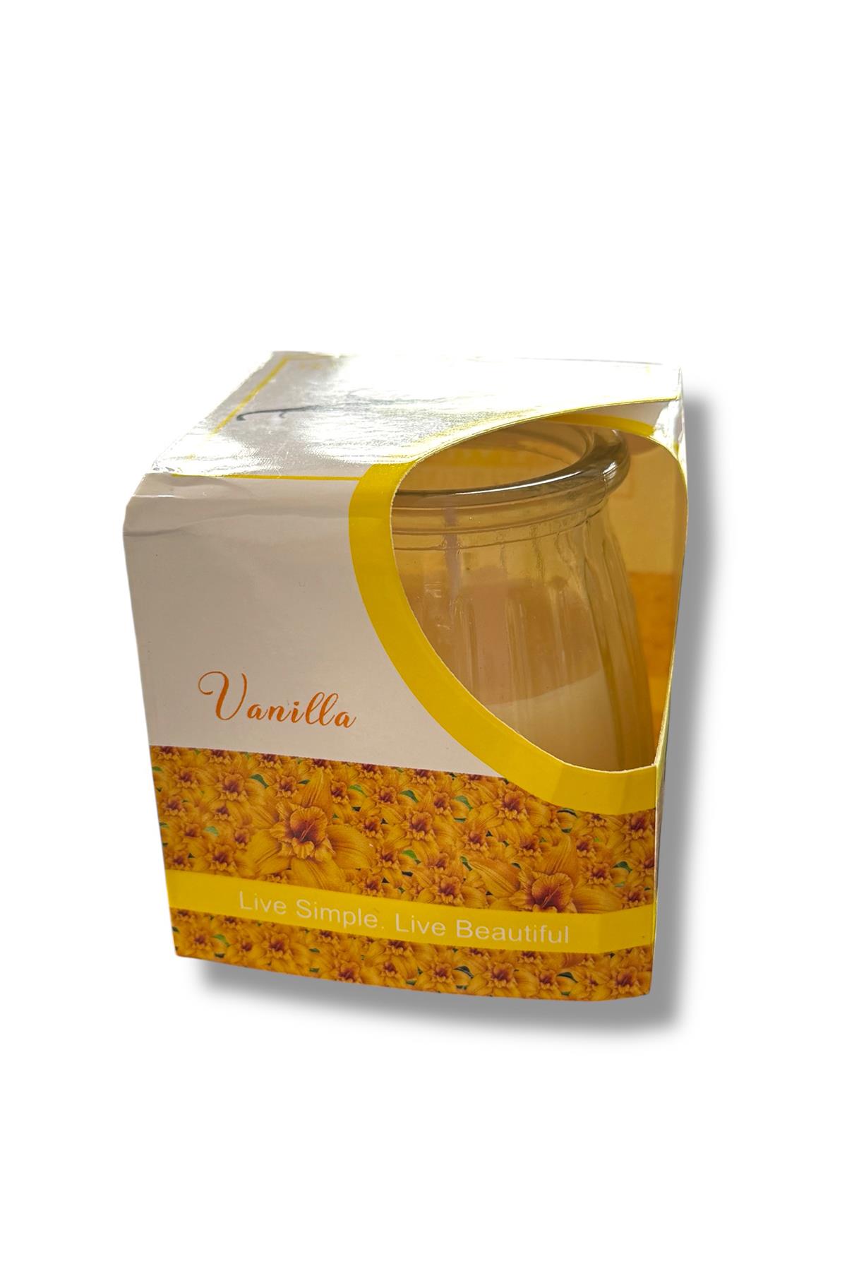  Beyaz Renk Bardakta Vanilya Kokulu Dekoratif Mum