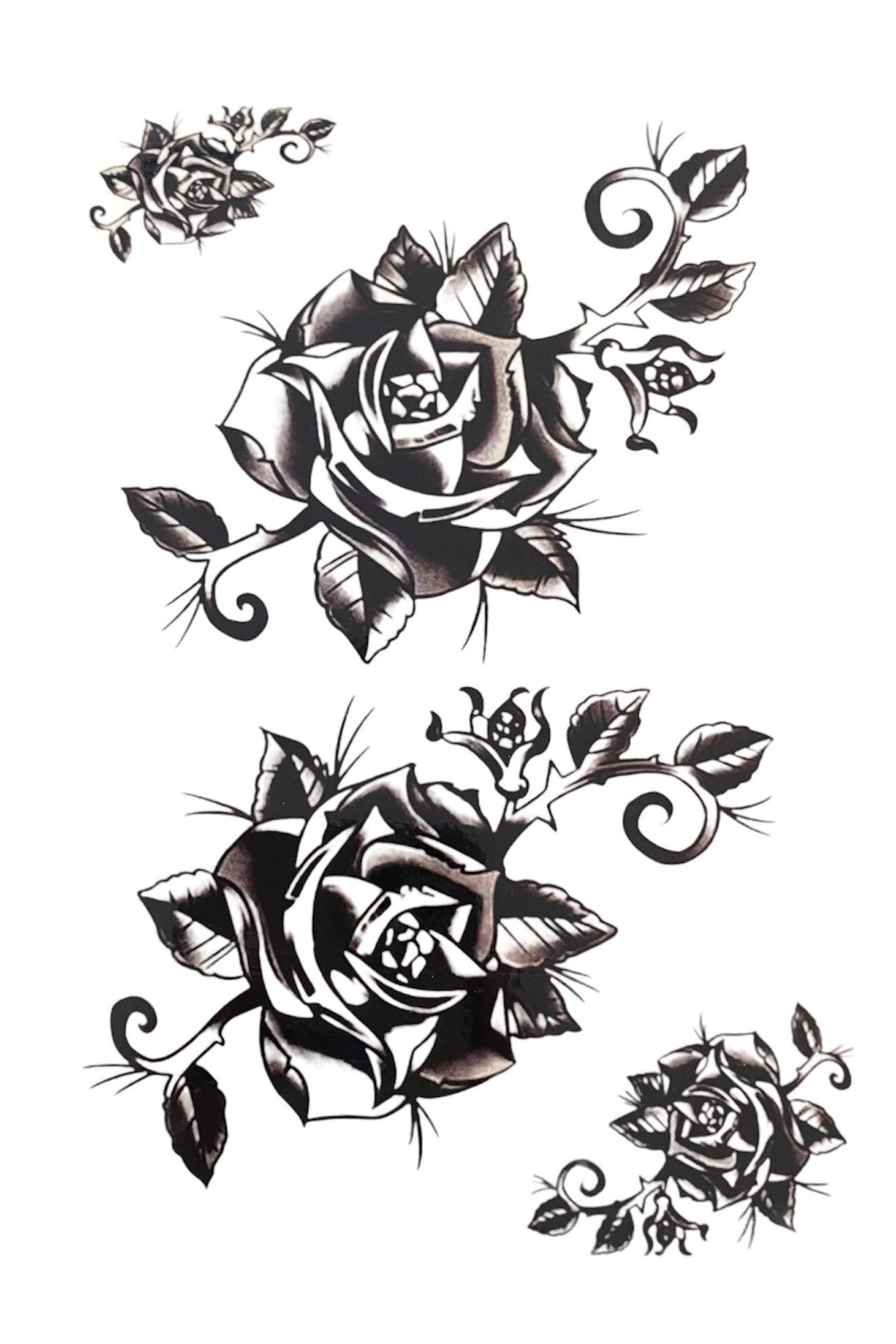  Geçici Gül Figürlü Dövme Tattoo