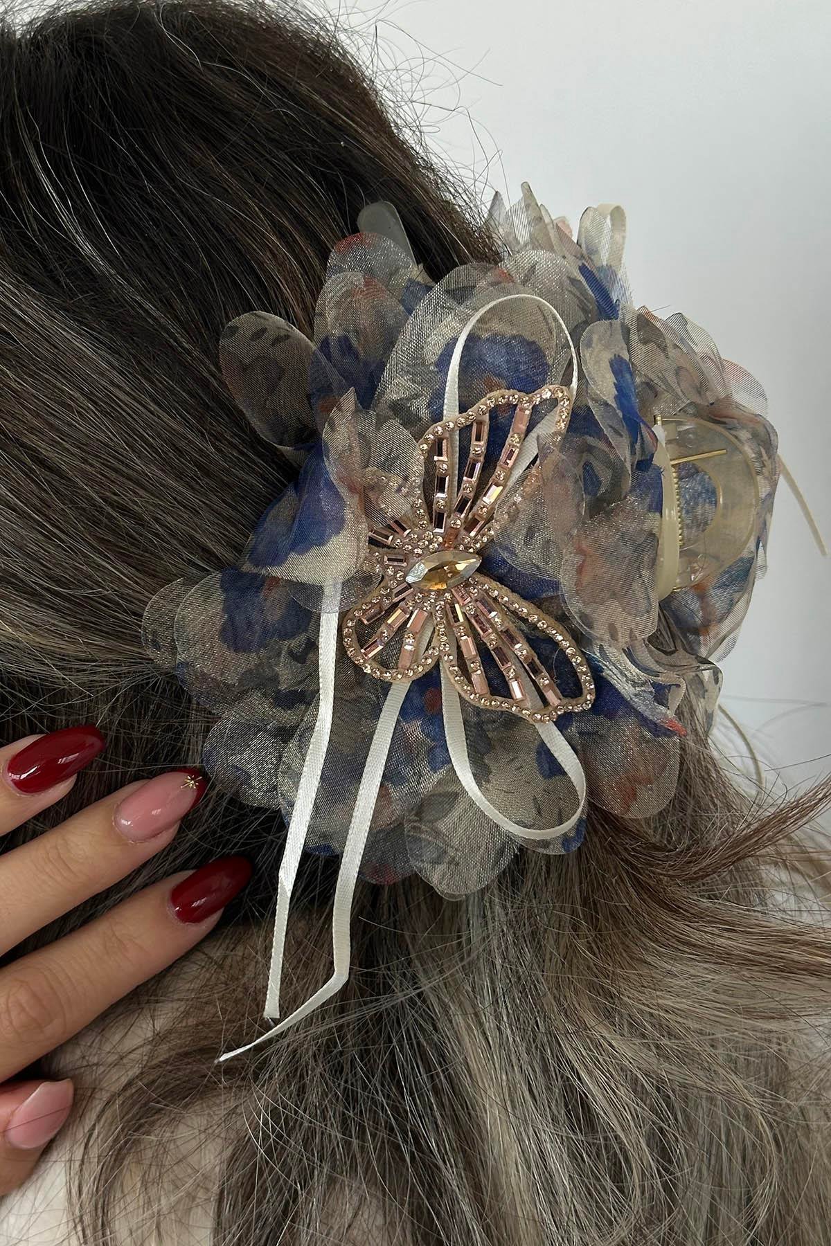 Karışık Renk Kelebek Figürlü Mandal Toka