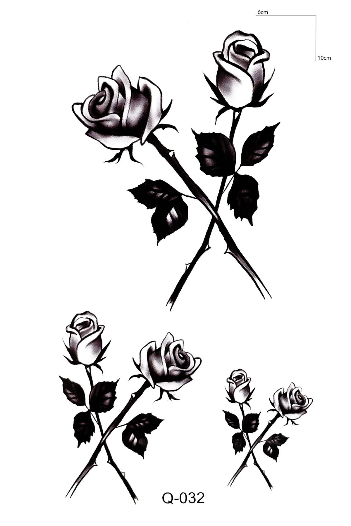 Dikenli Gül Mini Geçici Dövme Tattoo