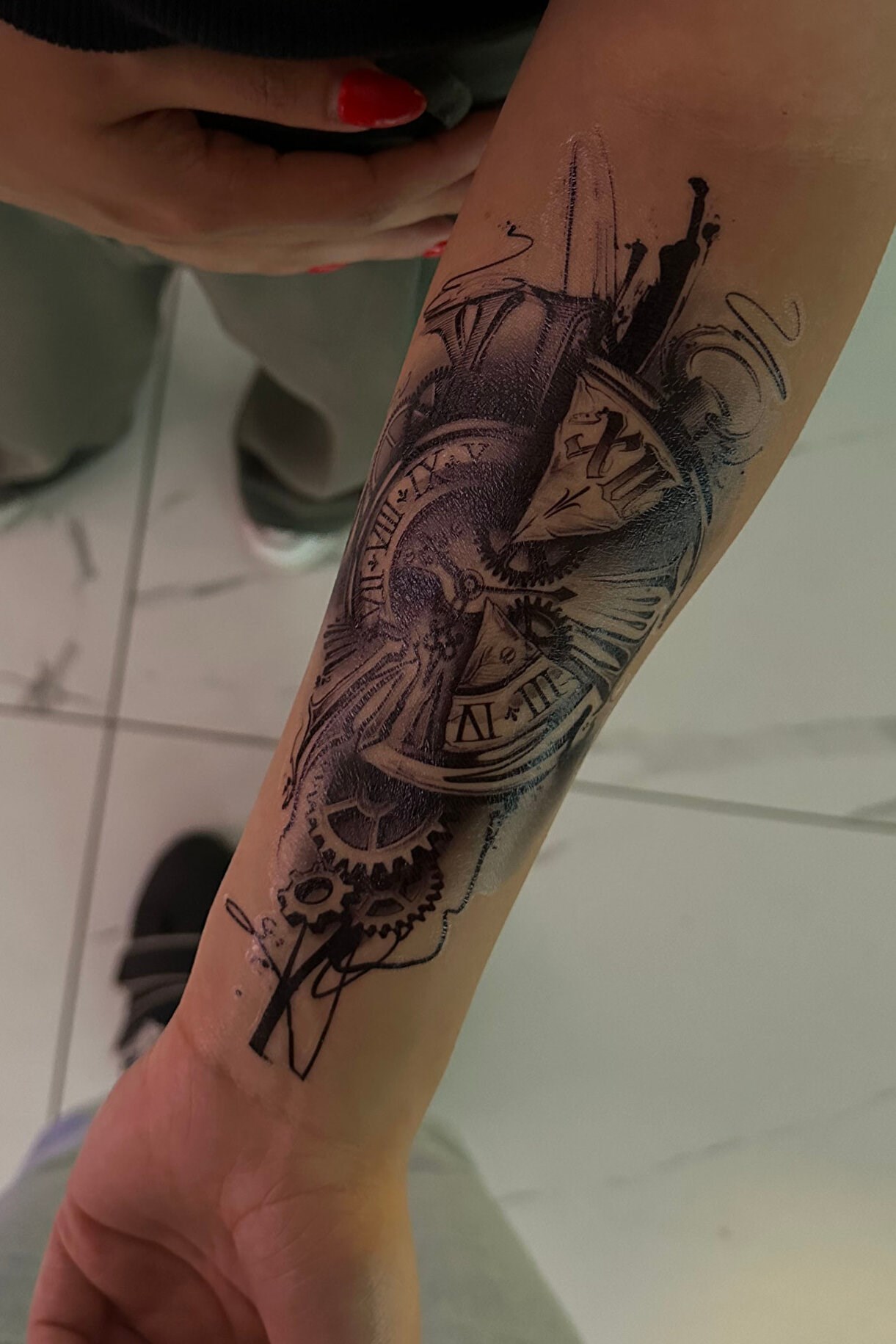 Pusula Karışık Büyük Geçici Dövme Tattoo