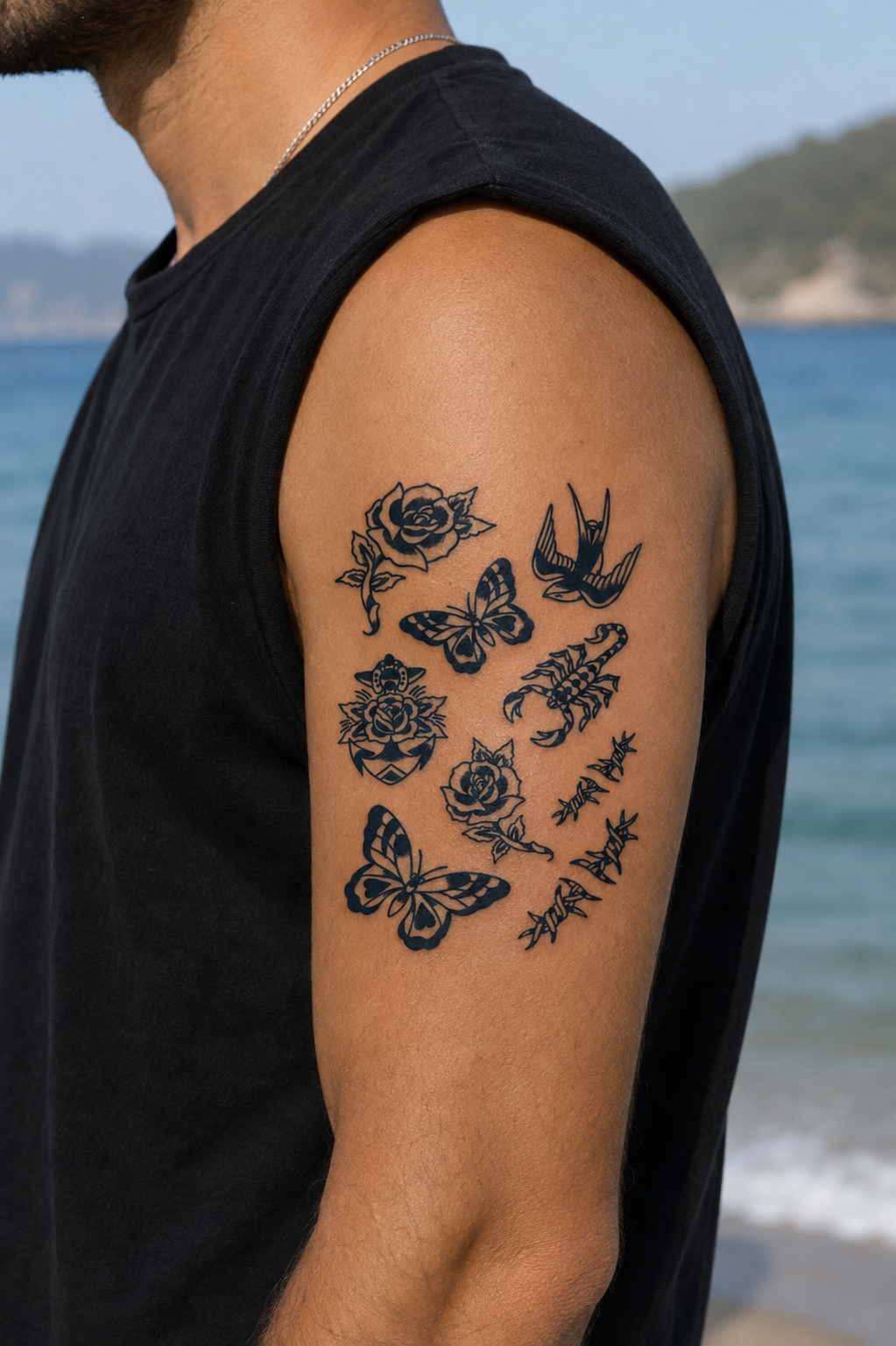 Çoklu Kelebek Sonradan Kararan Yarı Kalıcı Geçici Dövme Tattoo
