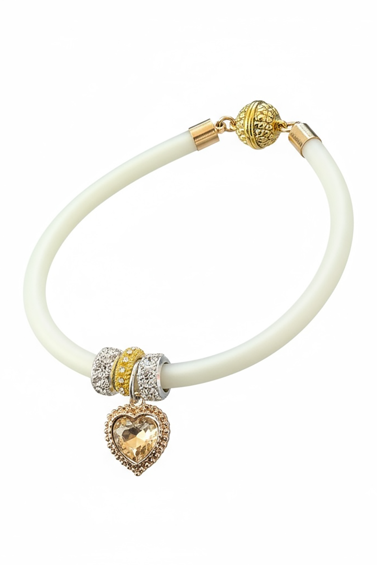 Altın Renk Kalp Figürlü Taş Detaylı L Beden Kedi Köpek Tasma