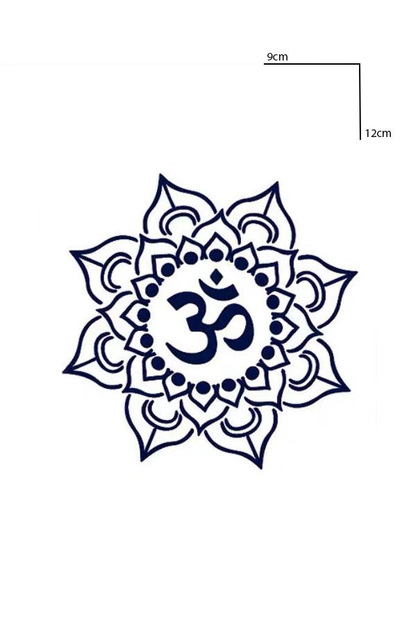 Mandala Figürlü 12 Saat Sonra Kararan Geçici Dövme Tattoo