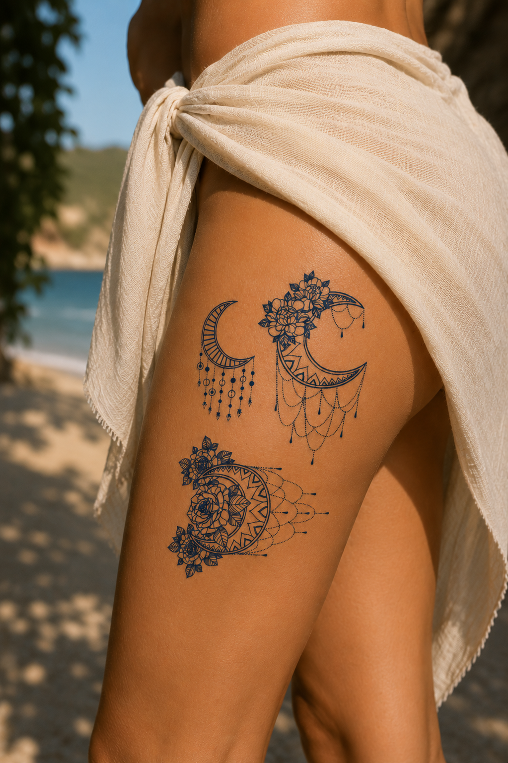 Ay Sonradan Kararan Yarı Kalıcı Geçici Dövme Tattoo